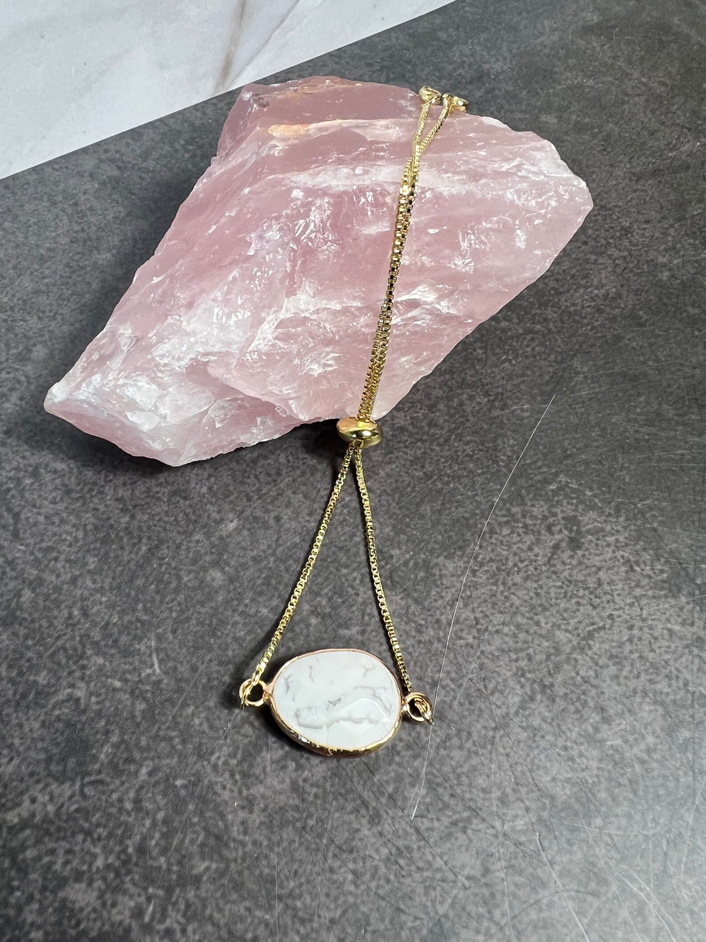 Gold Gemstone Bracelet, Adjustable Natural Gemstone Bracelet, Slider Bracelet, Layering Bracelet