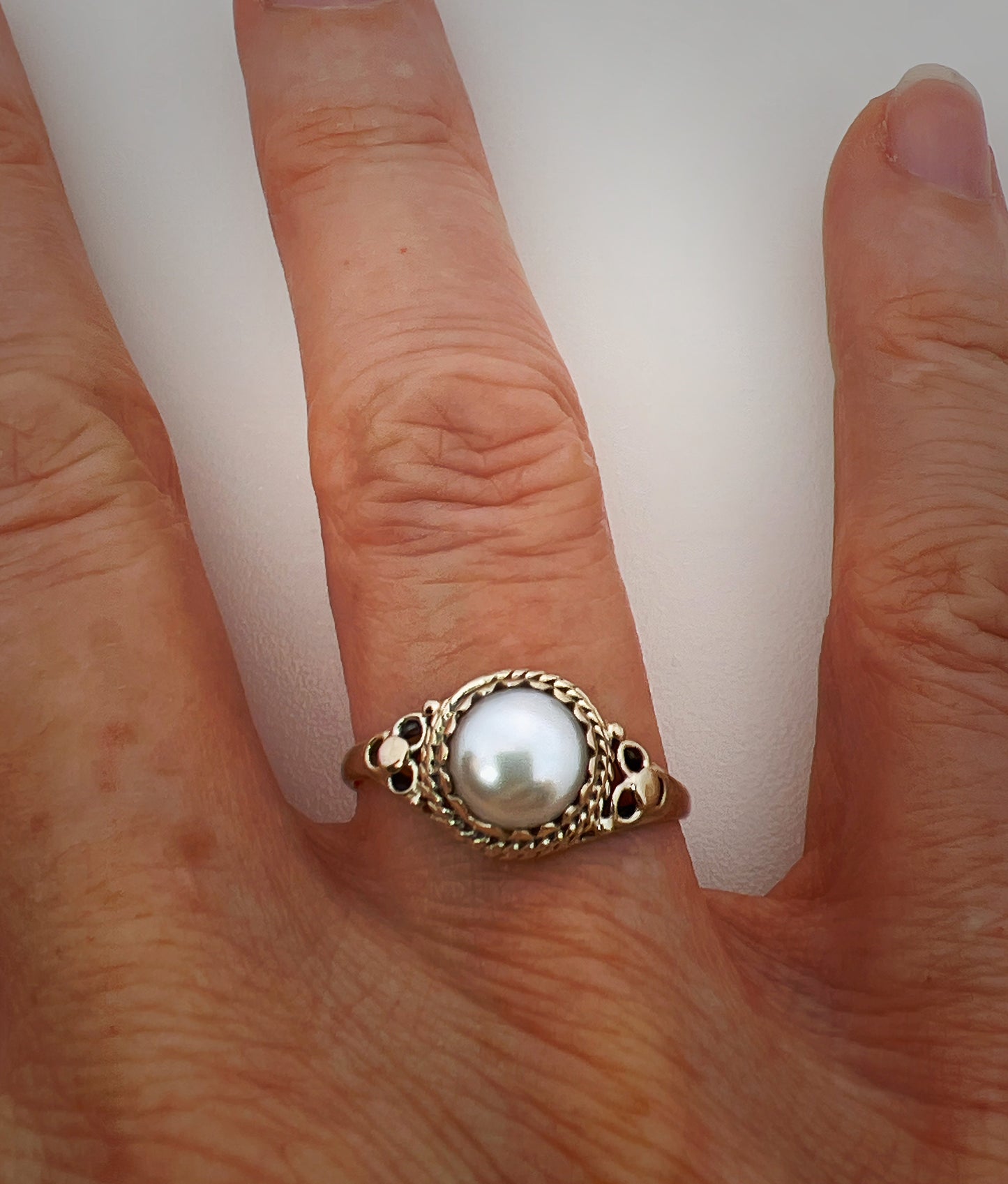 Classic Pearl Ring, Sterling Silver 925 Ring, Handcrafted Elegance, Minimalist Jewelry - Jade Bear Gems
