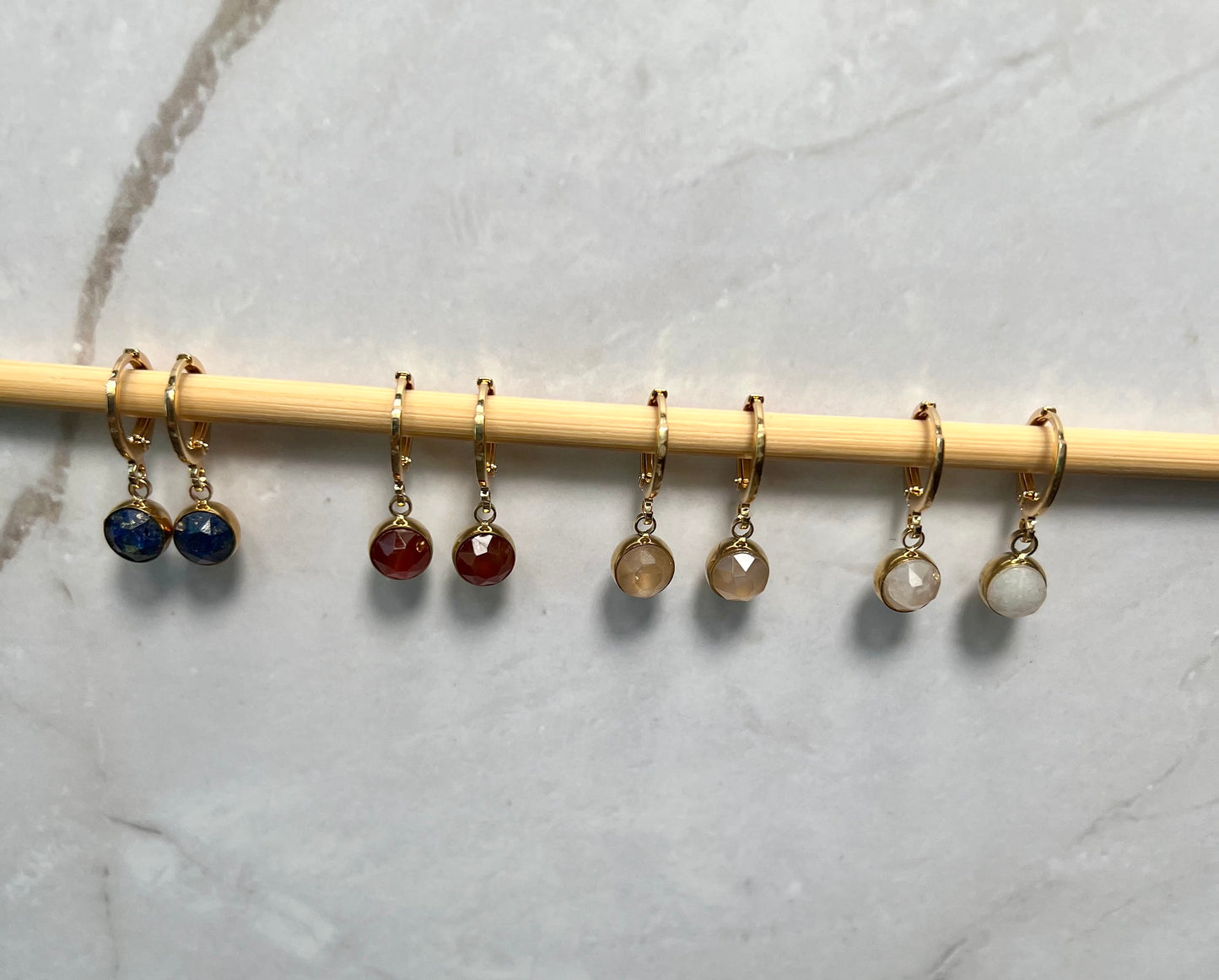 Gold Huggie Hoops, Gemstone Charm Earrings, Cute Huggies, Dainty Hoops, Gold Dainty Hoop Earrings, Leverback Earrings, Handmade Jewelry