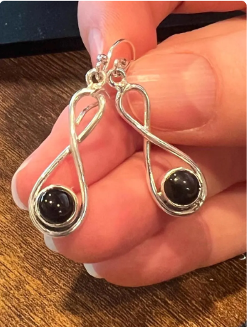 Black Onyx Sterling Silver Drop Earrings: Minimalist Gothic Jewelry - Jade Bear Gems