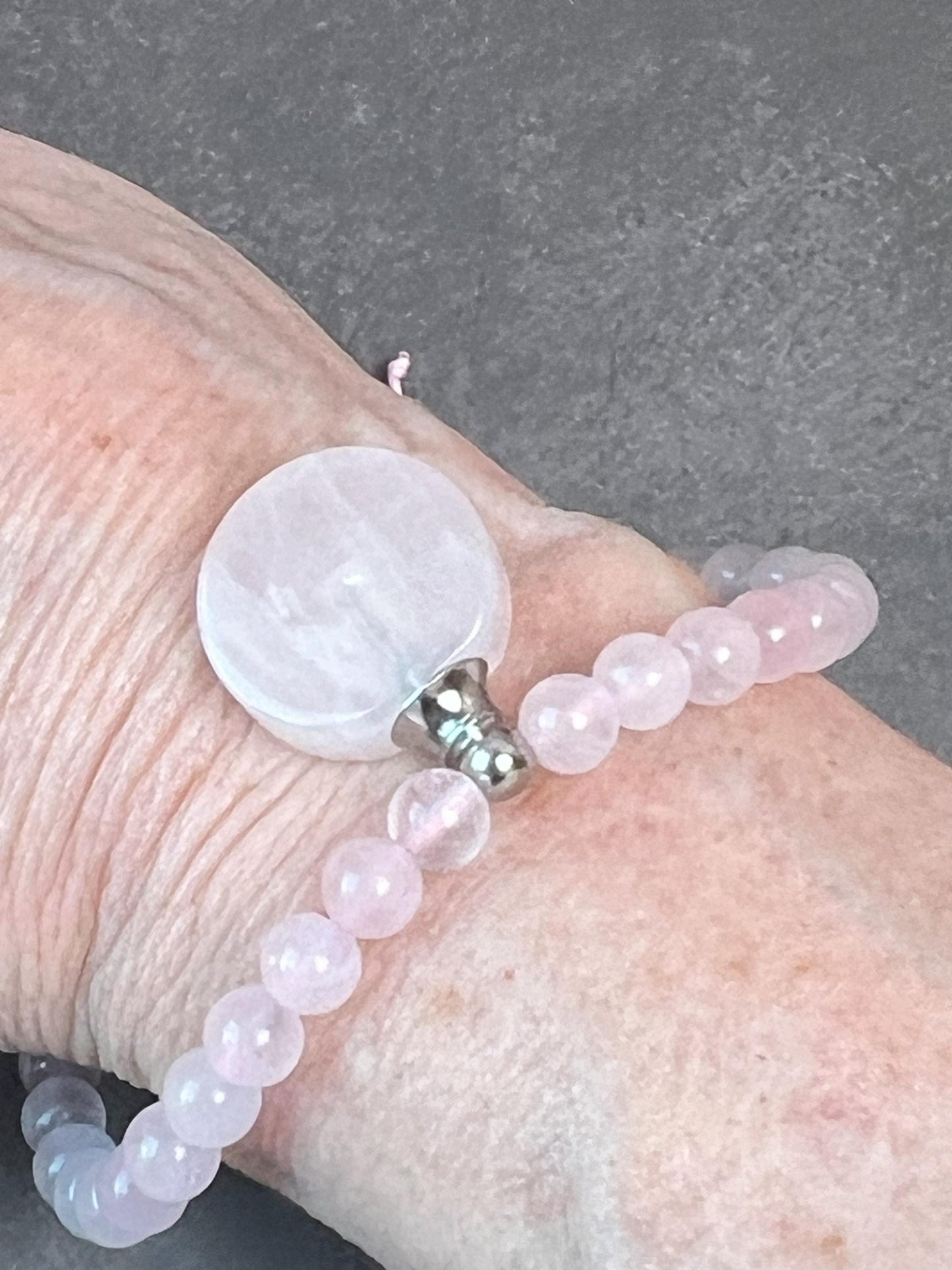 Gemstone Memorial Bracelet, Adjustable Natural Stone Bracelet with Vial, Tiger's Eye, Rose Quartz, Black Onyx - Jade Bear Gems