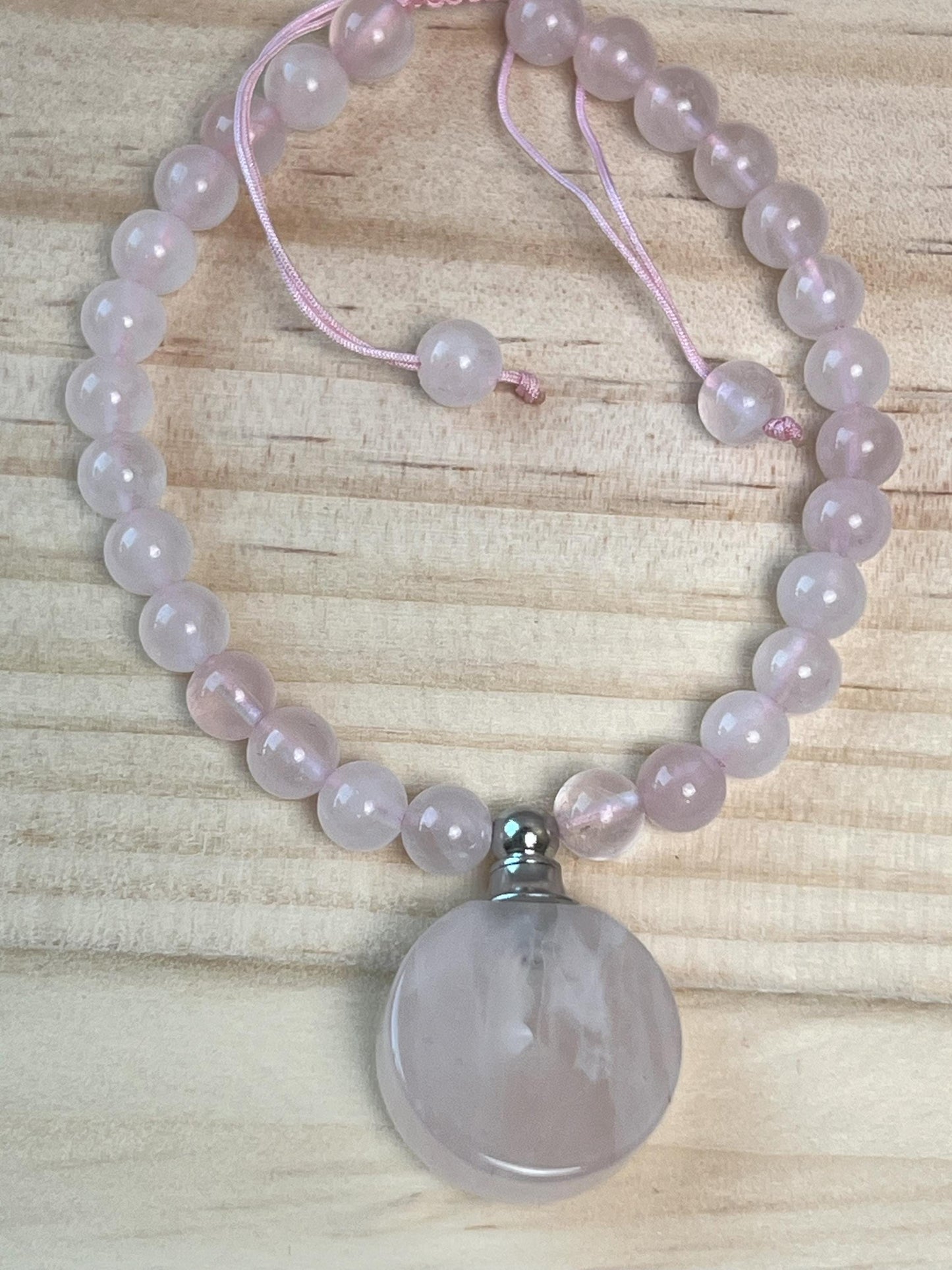 Gemstone Memorial Bracelet, Adjustable Natural Stone Bracelet with Vial, Tiger's Eye, Rose Quartz, Black Onyx - Jade Bear Gems
