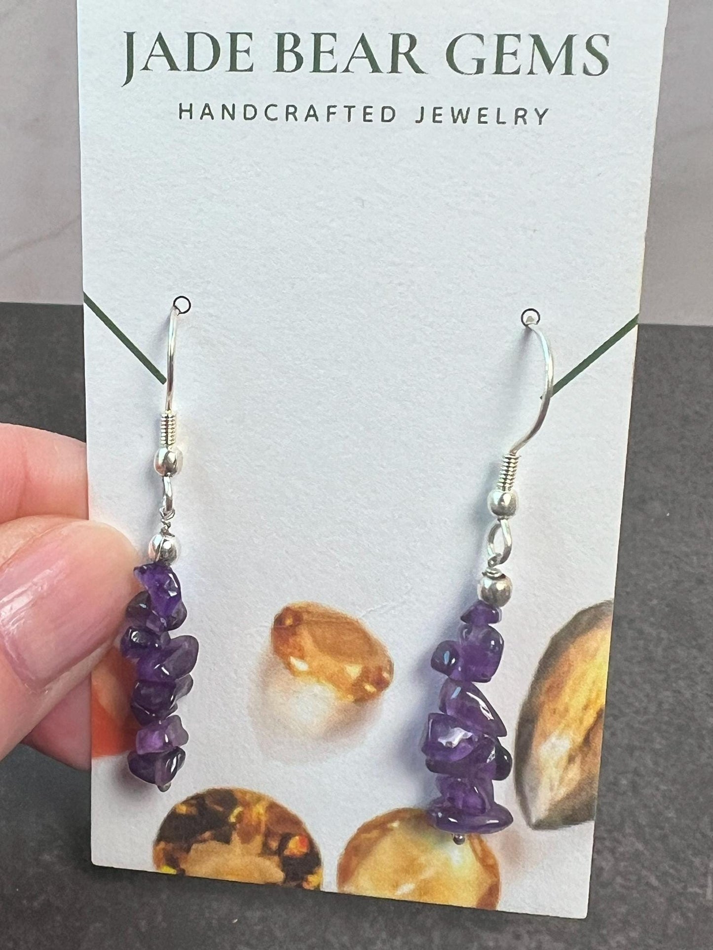 Handmade Crystal Earrings | Natural Gemstone Chips | Unique Gemstone Jewelry | Elegant Dangle Earrings | Perfect Gift for Her - Jade Bear Gems