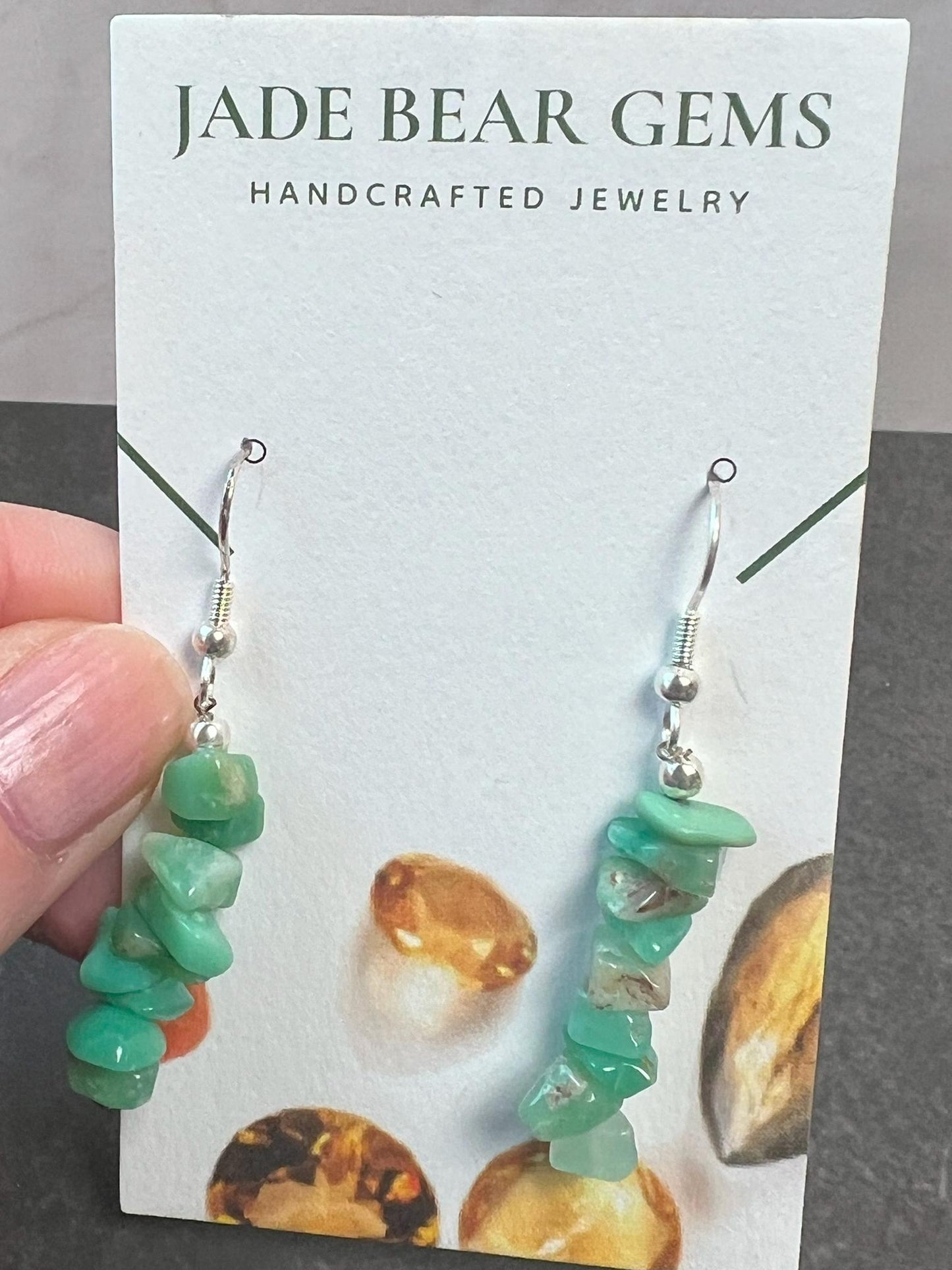 Handmade Crystal Earrings | Natural Gemstone Chips | Unique Gemstone Jewelry | Elegant Dangle Earrings | Perfect Gift for Her - Jade Bear Gems