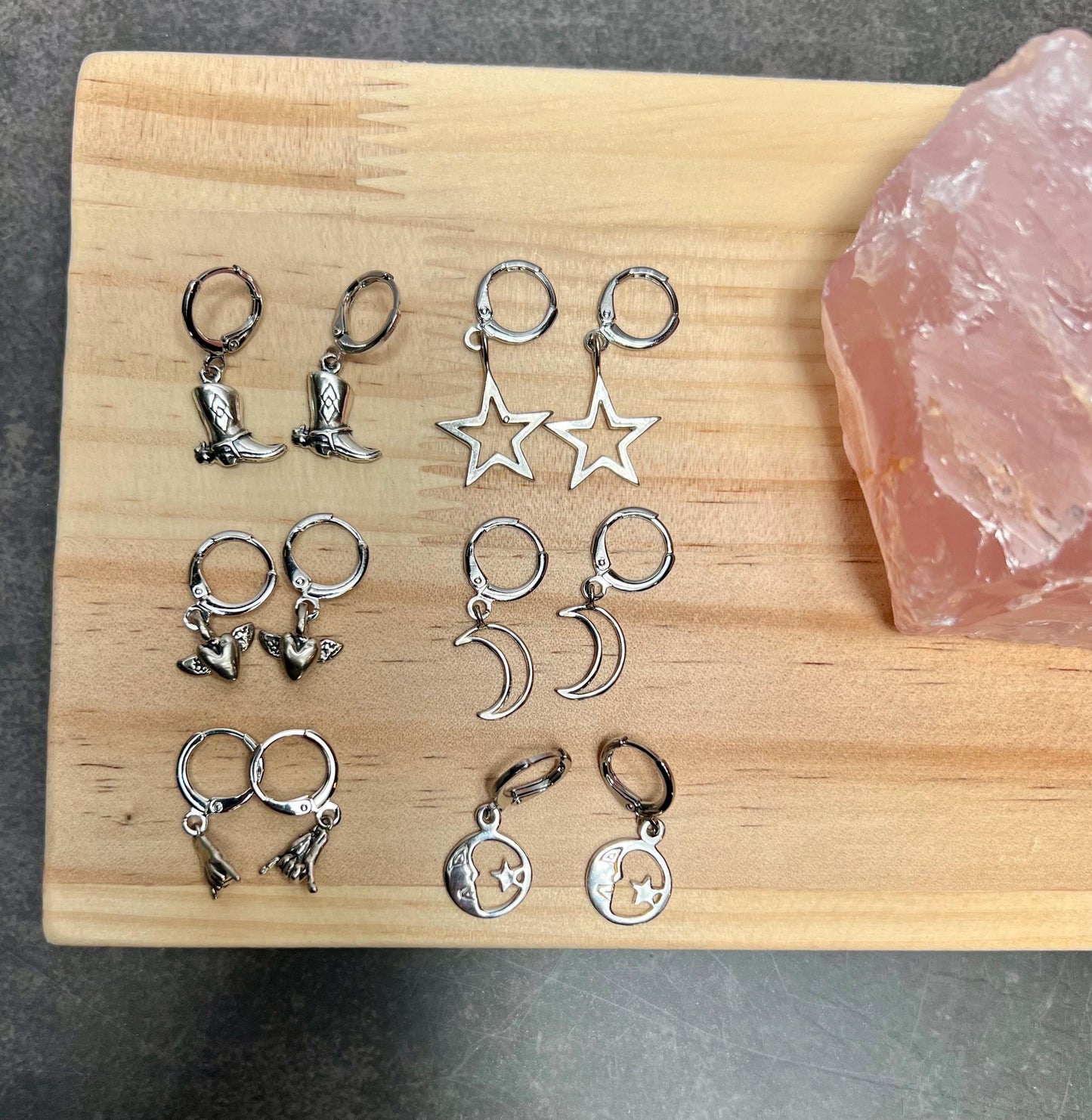 Handmade Fun Huggie Earrings, Huggie Hoops with Charms, Leverback Earrings - Jade Bear Gems