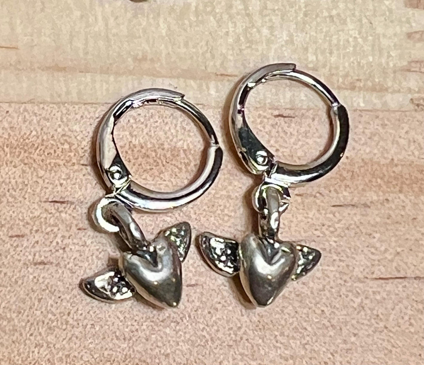 Handmade Fun Huggie Earrings, Huggie Hoops with Charms, Leverback Earrings - Jade Bear Gems
