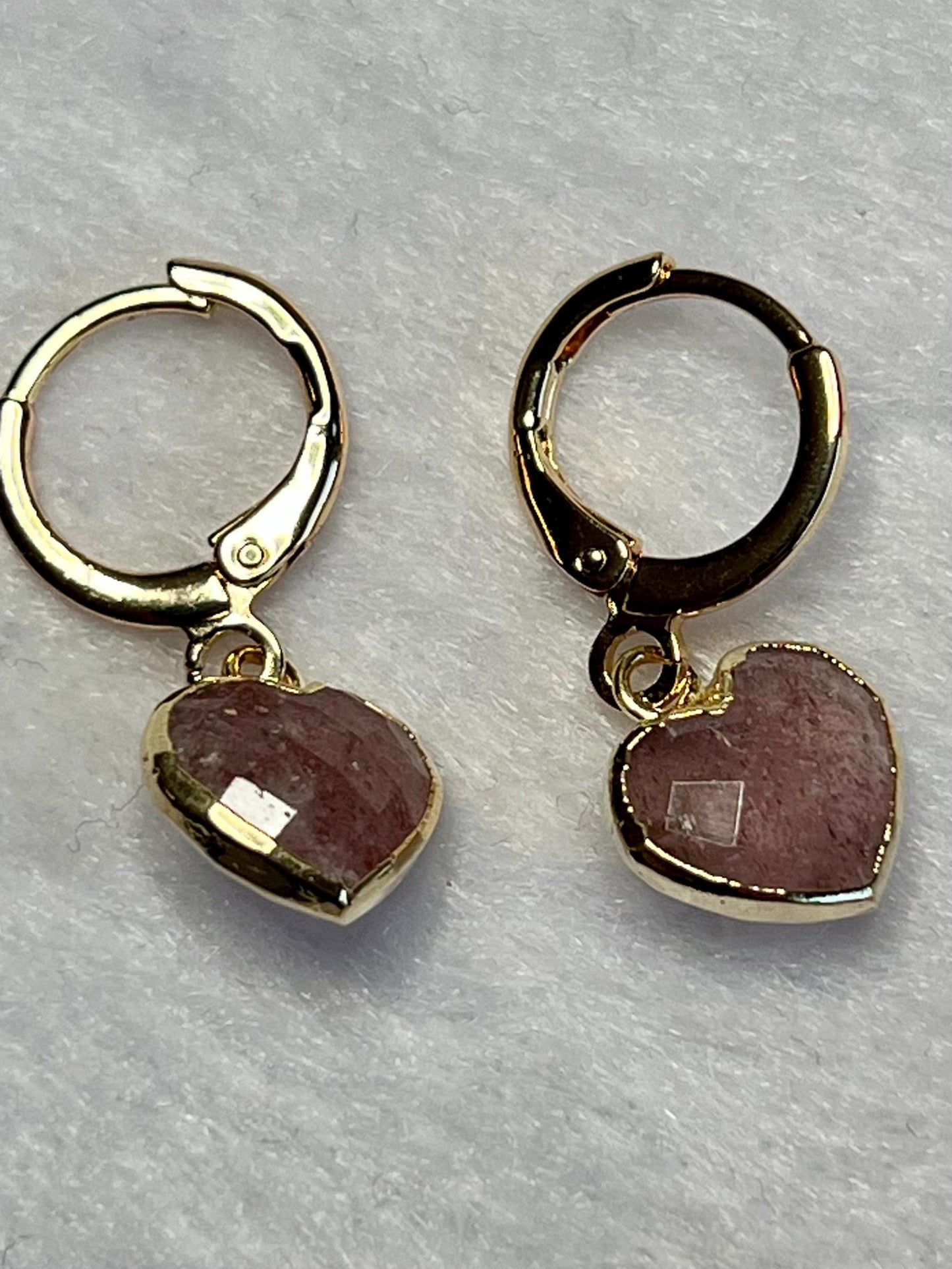 Handmade Huggies, Gold Huggie Hoops with Gemstone Charms, Leverback Earrings - Jade Bear Gems