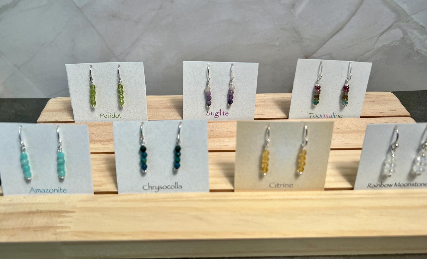 Handmade Natural Gemstone Earrings, Crystal Jewelry, Birthstone Dangle Earrings - Jade Bear Gems