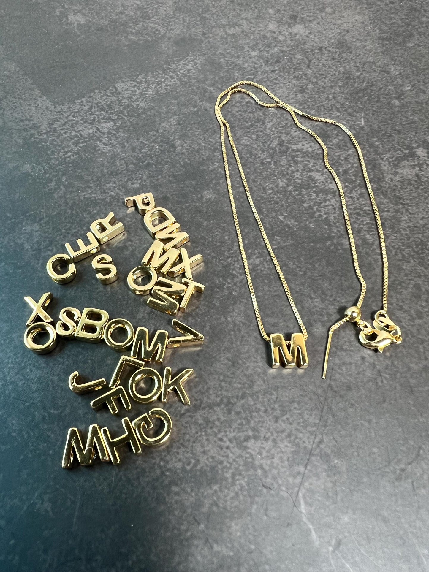 Initial Necklace, Letter Necklace, Gold Necklace, Personalized Name Necklace, Wife Gifts ,Gifts For Mom, Moms Gift, Birthday Gift for her - Jade Bear Gems