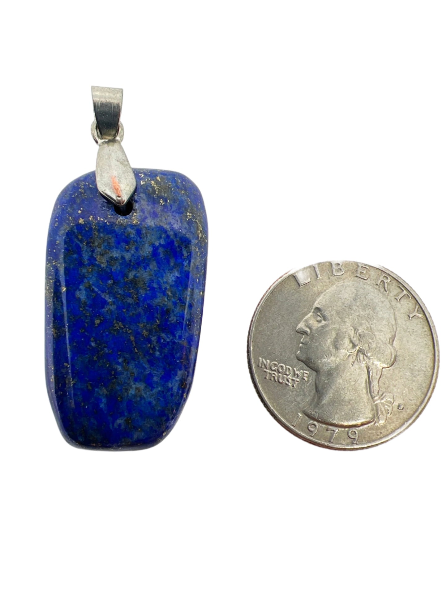 Natural Lapis Lazuli Gemstone Pendant / Necklace with optional 925 Sterling Silver 22 inch box chain, Unisex - Jade Bear Gems