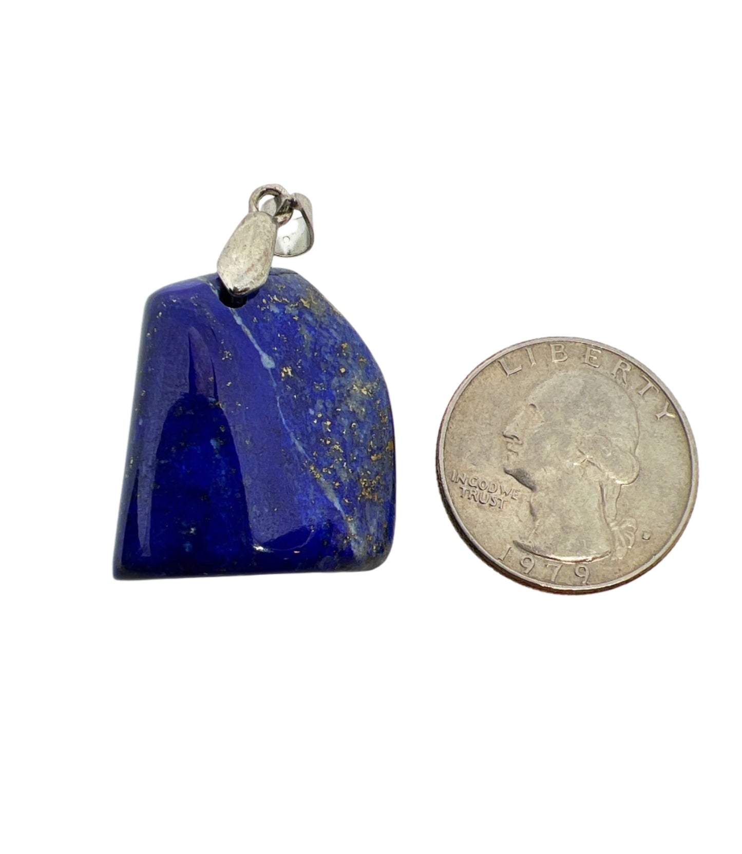 Natural Lapis Lazuli Gemstone Pendant / Necklace with optional 925 Sterling Silver 22 inch box chain, Unisex - Jade Bear Gems