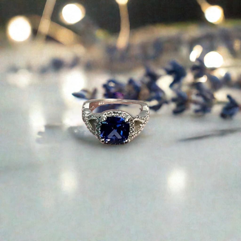 Tanzanite Infinity Ring Wedding ring Natural Tanzanite Anniversary ring 925 sterling silver ring December birthstone solitaire ring - Jade Bear Gems