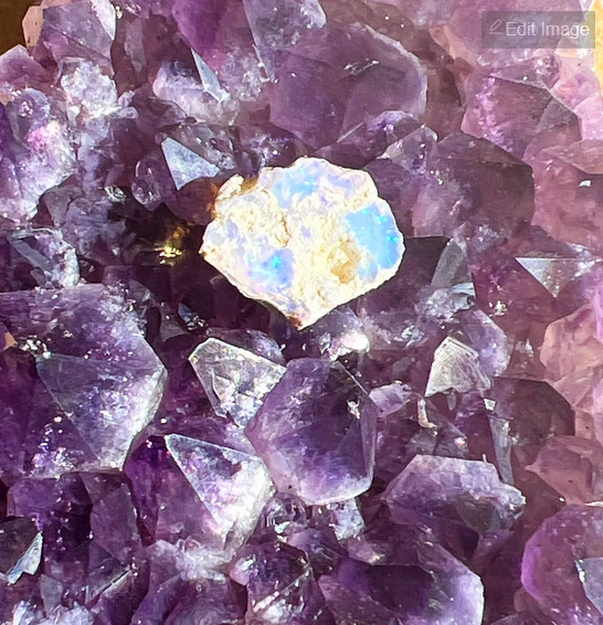 Rough Amethyst and Opal Gemstones