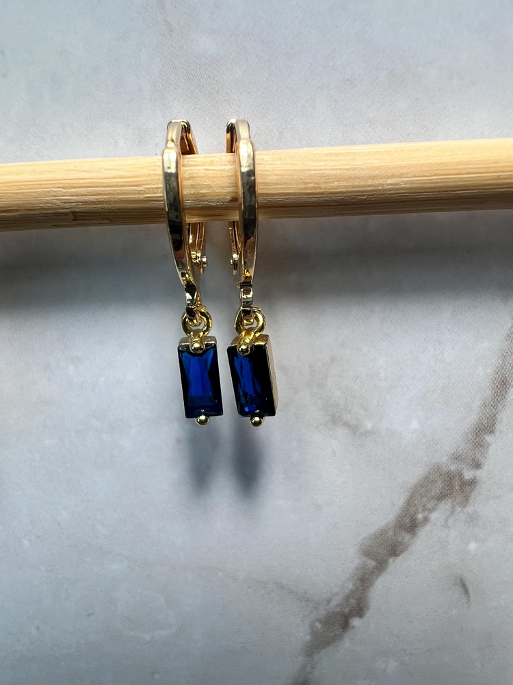 Gold Bezel Huggie Earrings by Jade Bear Gems