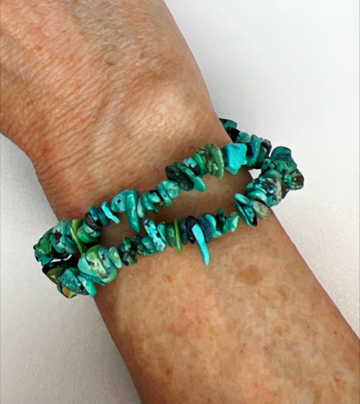 2 Crystal Chip Stretch Bracelets, Crystals Bracelet, Gemstone Bracelet - Jade Bear Gems 