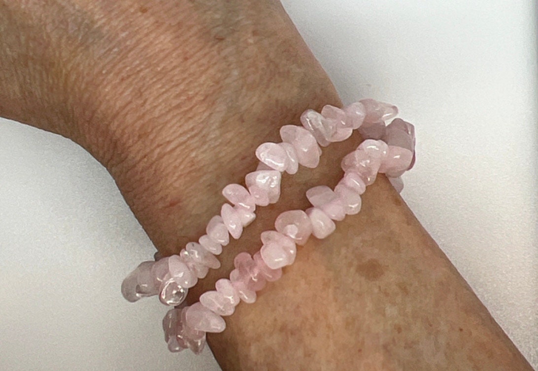 2 Crystal Chip Stretch Bracelets, Crystals Bracelet, Gemstone Bracelet - Jade Bear Gems 