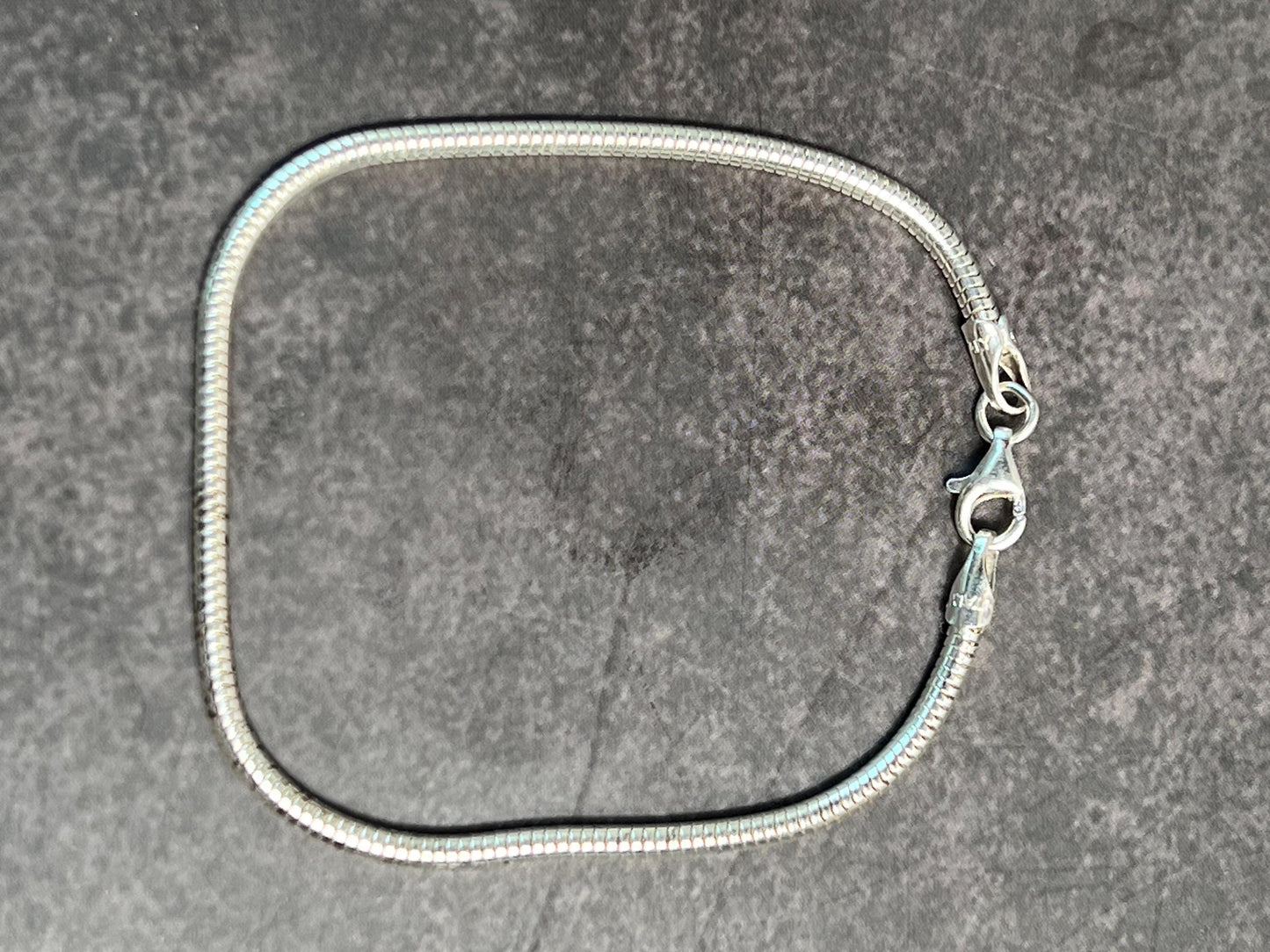 925 Sterling Silver Snake Chain Bracelet Made in Italy, Silver Chain Bracelet, Real Silver Snake Chain, Thickness 2mm, 7.25 inch bracelet, Unisex - Jade Bear Gems 