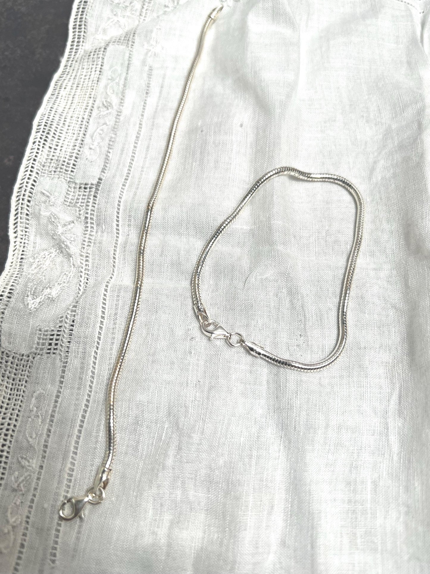 925 Sterling Silver Snake Chain Bracelet Made in Italy, Silver Chain Bracelet, Real Silver Snake Chain, Thickness 2mm, 7.25 inch bracelet, Unisex - Jade Bear Gems 