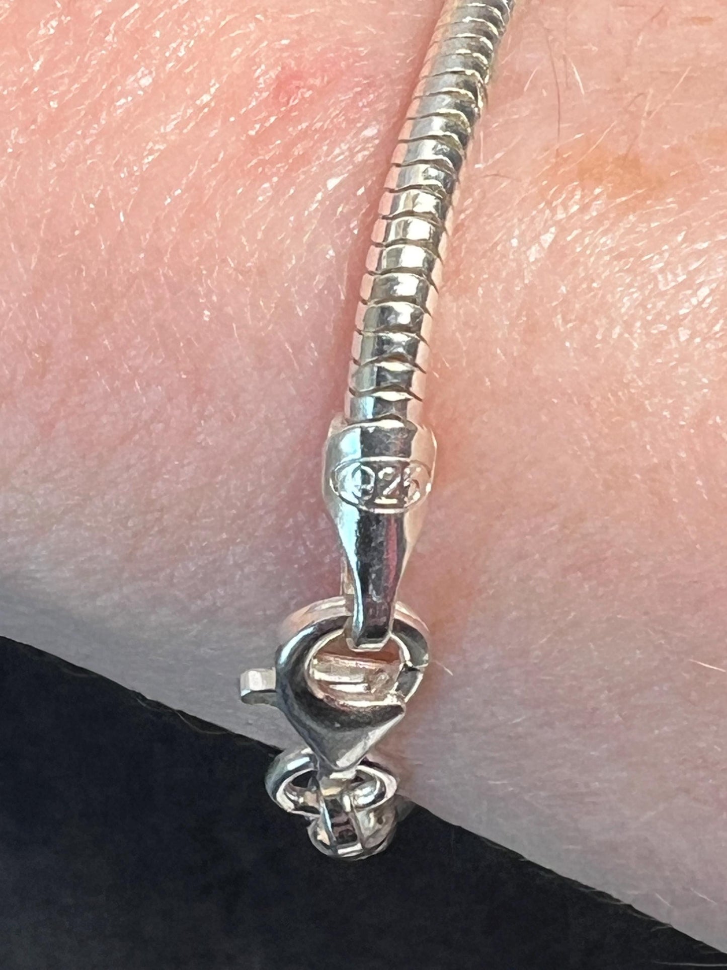 925 Sterling Silver Snake Chain Bracelet Made in Italy, Silver Chain Bracelet, Real Silver Snake Chain, Thickness 2mm, 7.25 inch bracelet, Unisex - Jade Bear Gems 