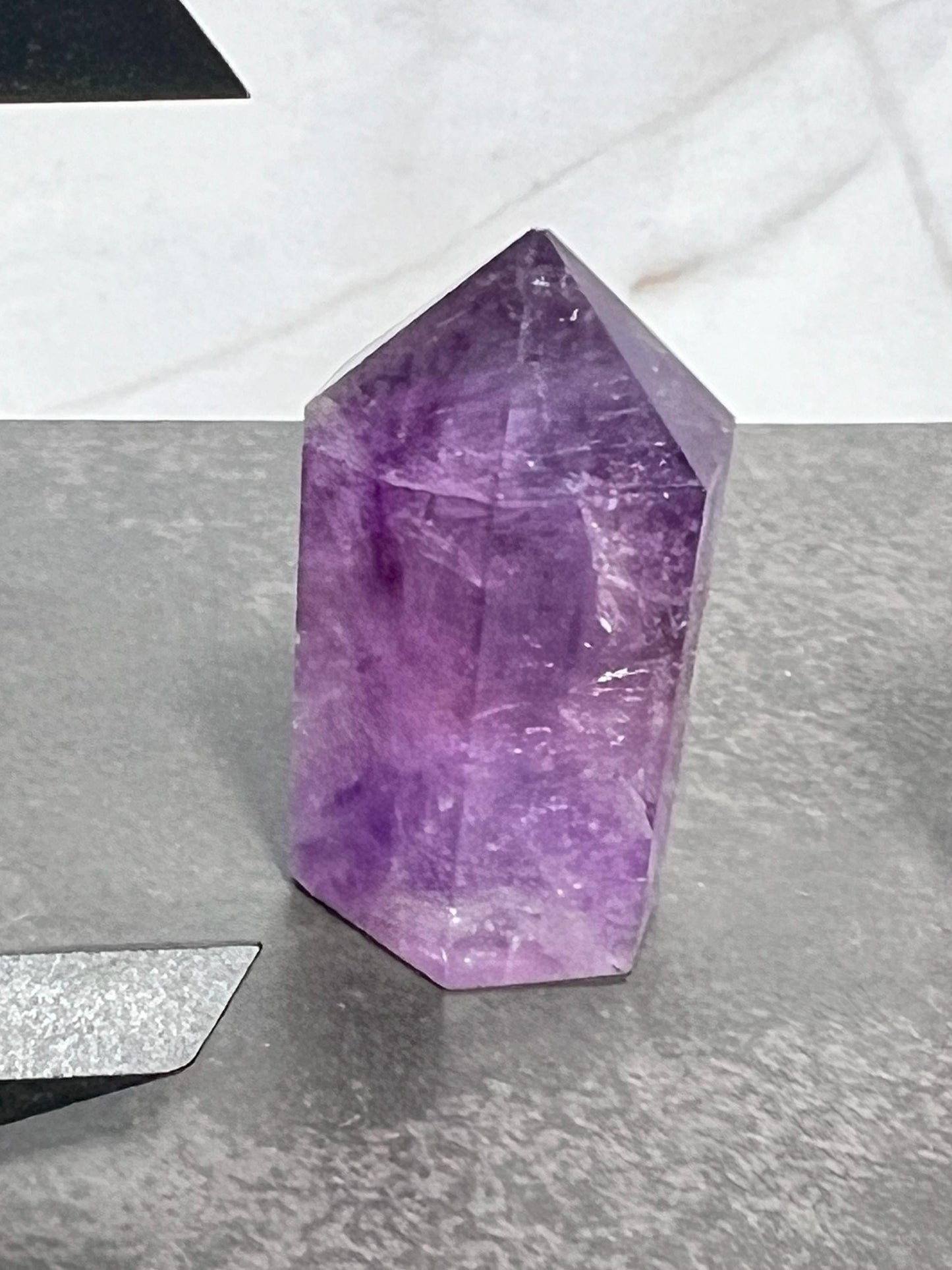 Amethyst Tower, Amethyst 6-sided Point, Crystal Amethyst Gemstone - Jade Bear Gems 