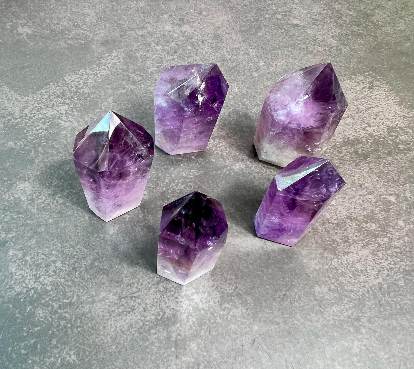 Amethyst Tower, Amethyst 6-sided Point, Crystal Amethyst Gemstone - Jade Bear Gems 