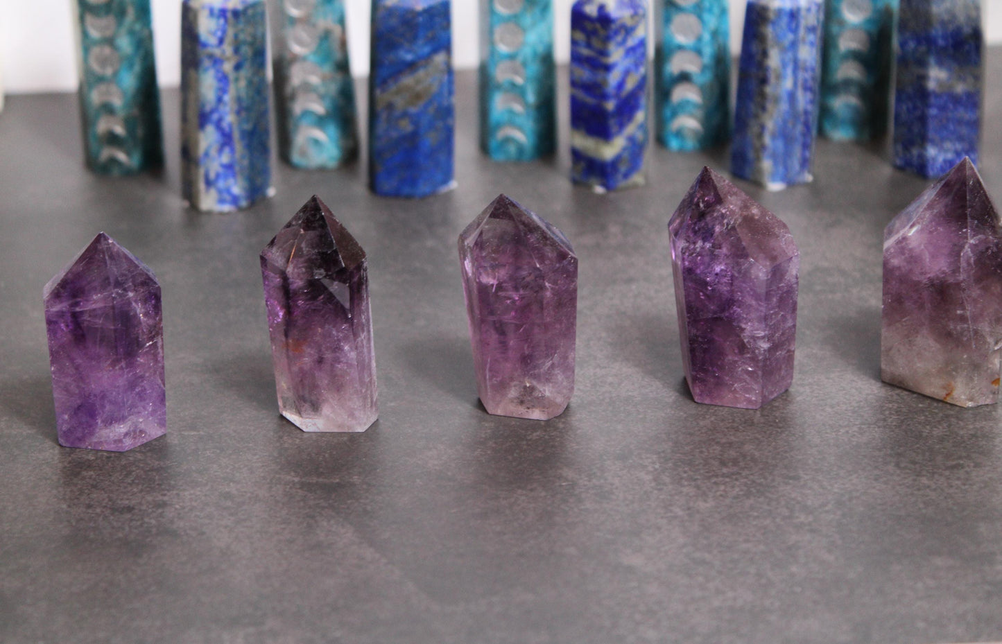 Amethyst Tower, Amethyst 6-sided Point, Crystal Amethyst Gemstone - Jade Bear Gems 