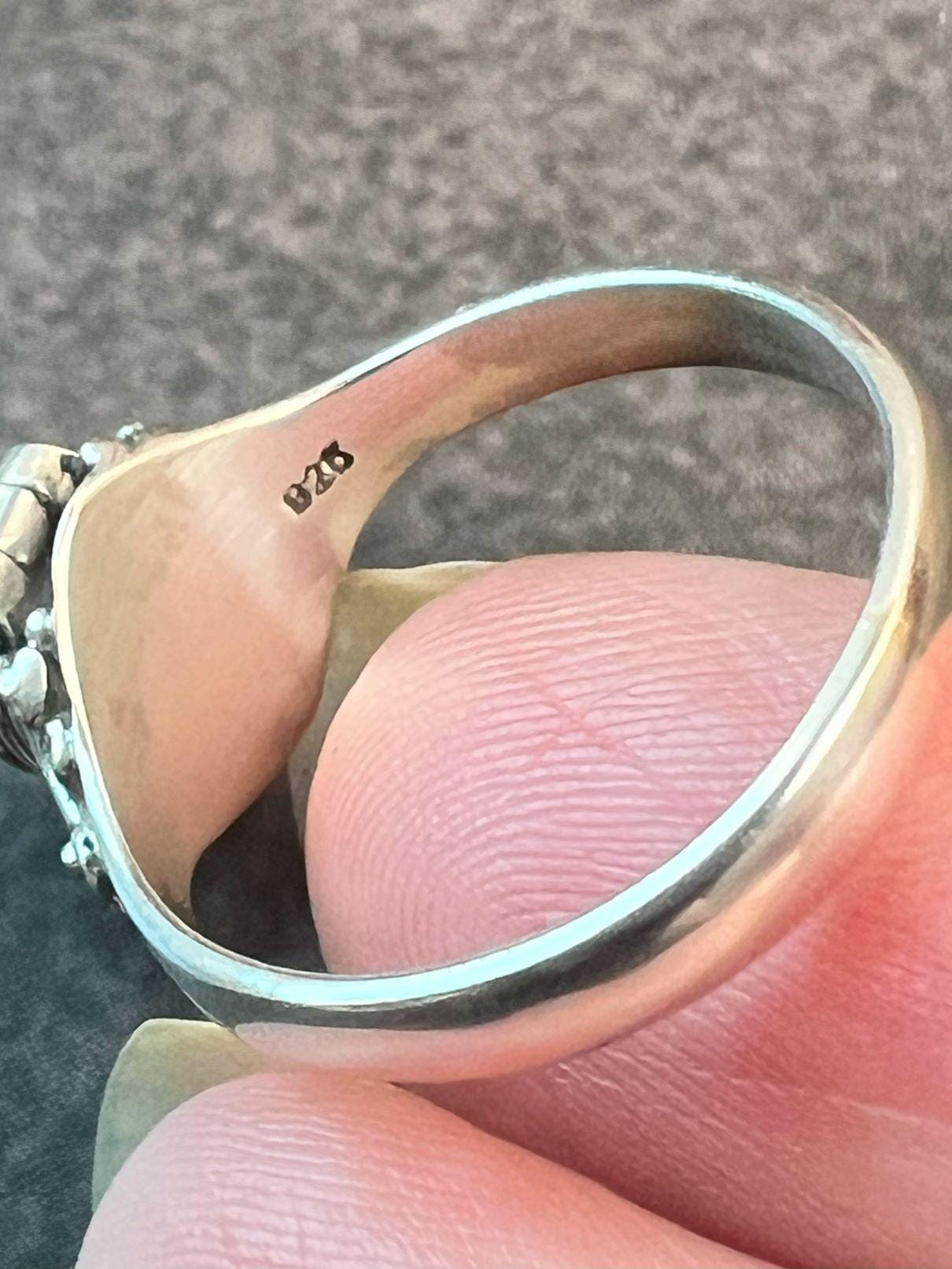 Blue Topaz Poison Ring, Vintage Poison Ring, Openable Ring, Silver Box Ring, Secret Ring, Poisoner Ring, 925 Sterling Silver, Heart Shaped - Jade Bear Gems 