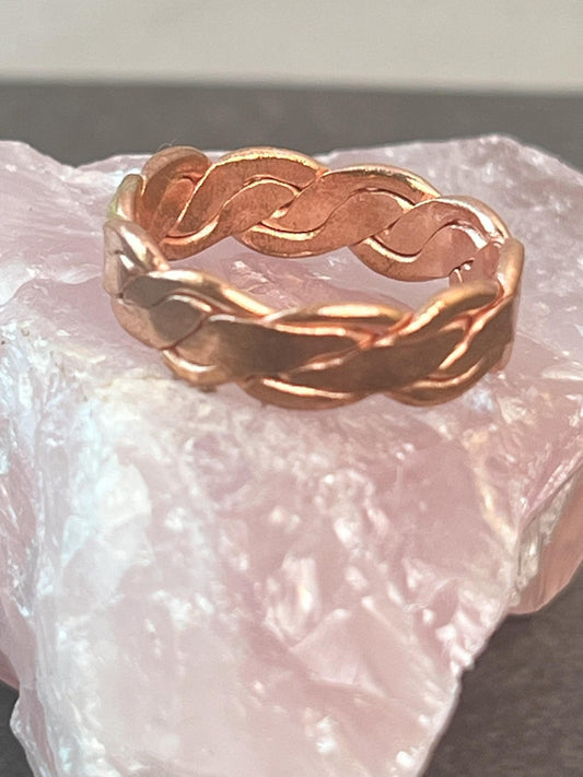 Braided 6mm Copper Ring - Copper Band - Beautiful Handcrafted Copper Rings - Unisex - Jade Bear Gems 