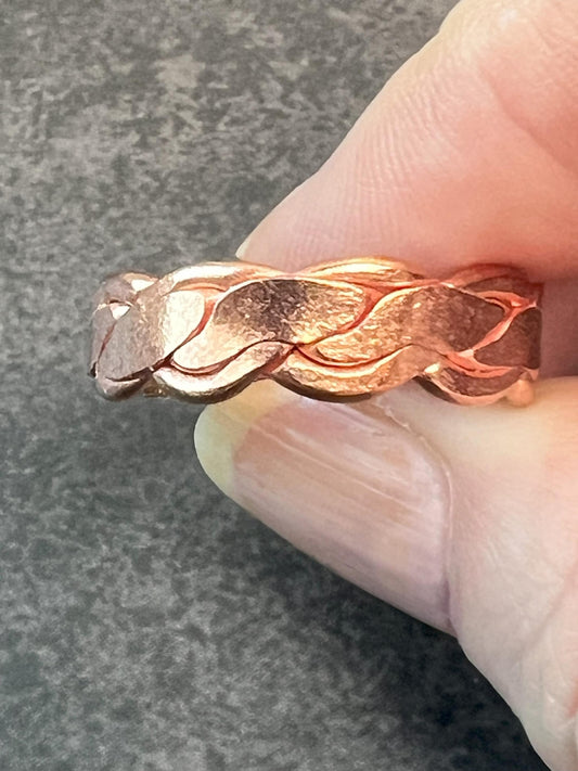 Braided 6mm Copper Ring - Copper Band - Beautiful Handcrafted Copper Rings - Unisex - Jade Bear Gems 