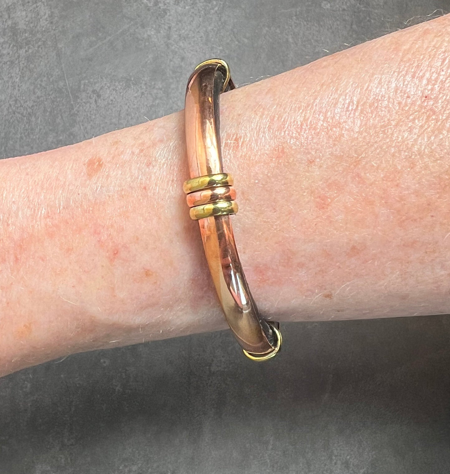 Copper & Leather Bracelet Cuff – Adjustable & Unisex - Jade Bear Gems 
