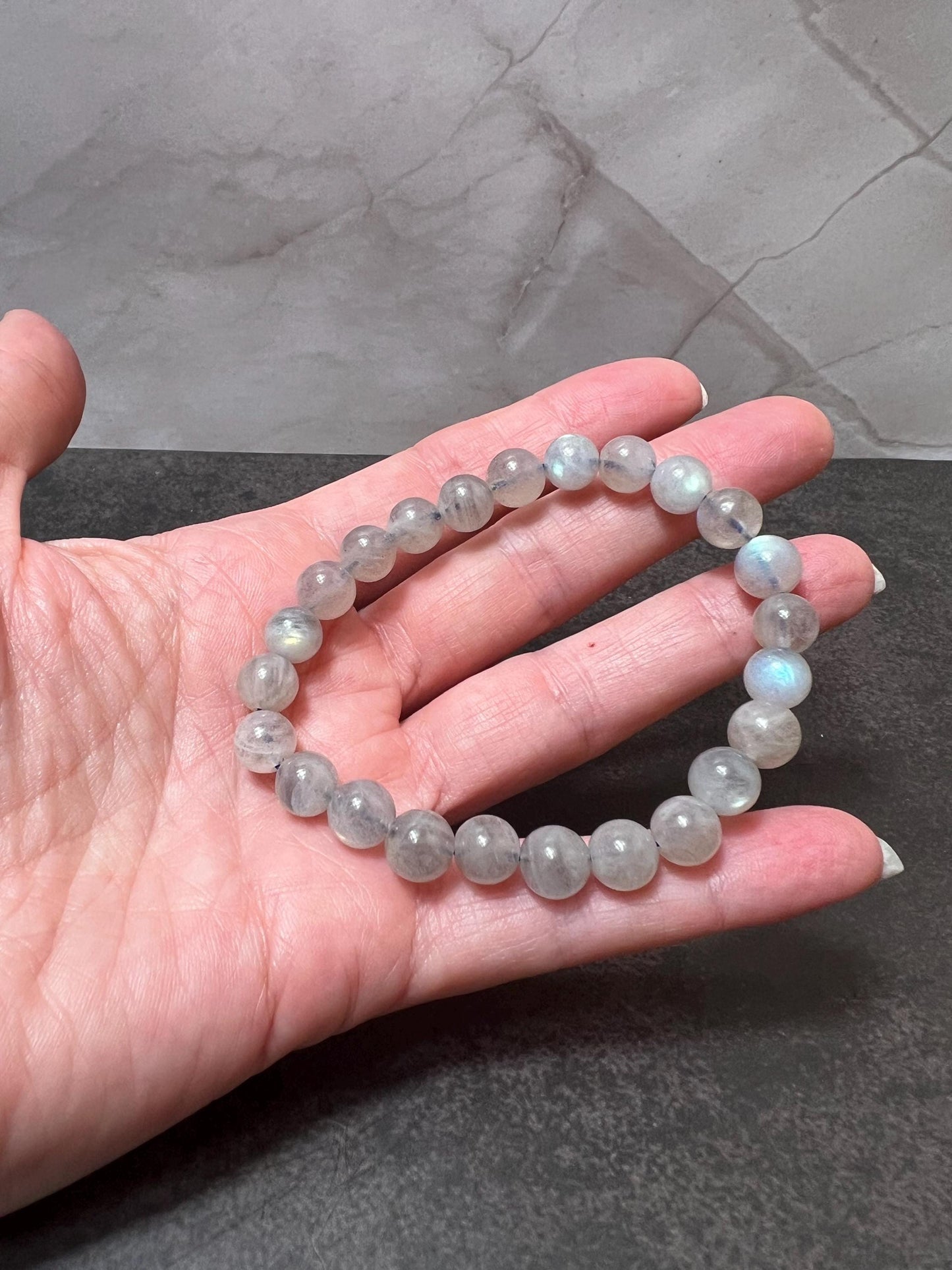 Crystal Beaded Bracelet, Minimalist Bracelet, Unisex Stretchy Bracelet, Crystal Bracelet, Amazonite, Amethyst, Labradorite, Sodalite - Jade Bear Gems 