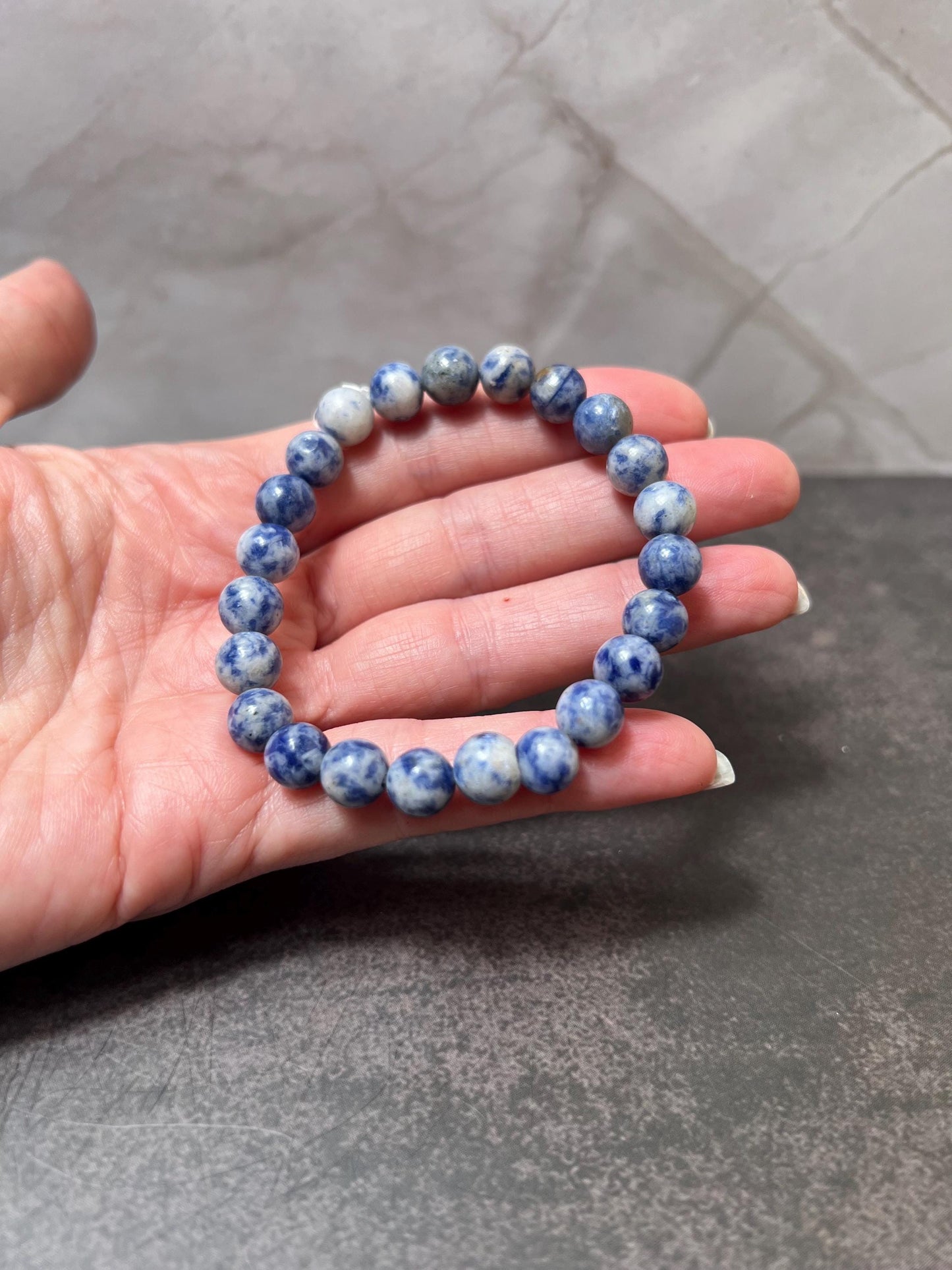 Crystal Beaded Bracelet, Minimalist Bracelet, Unisex Stretchy Bracelet, Crystal Bracelet, Amazonite, Amethyst, Labradorite, Sodalite - Jade Bear Gems 