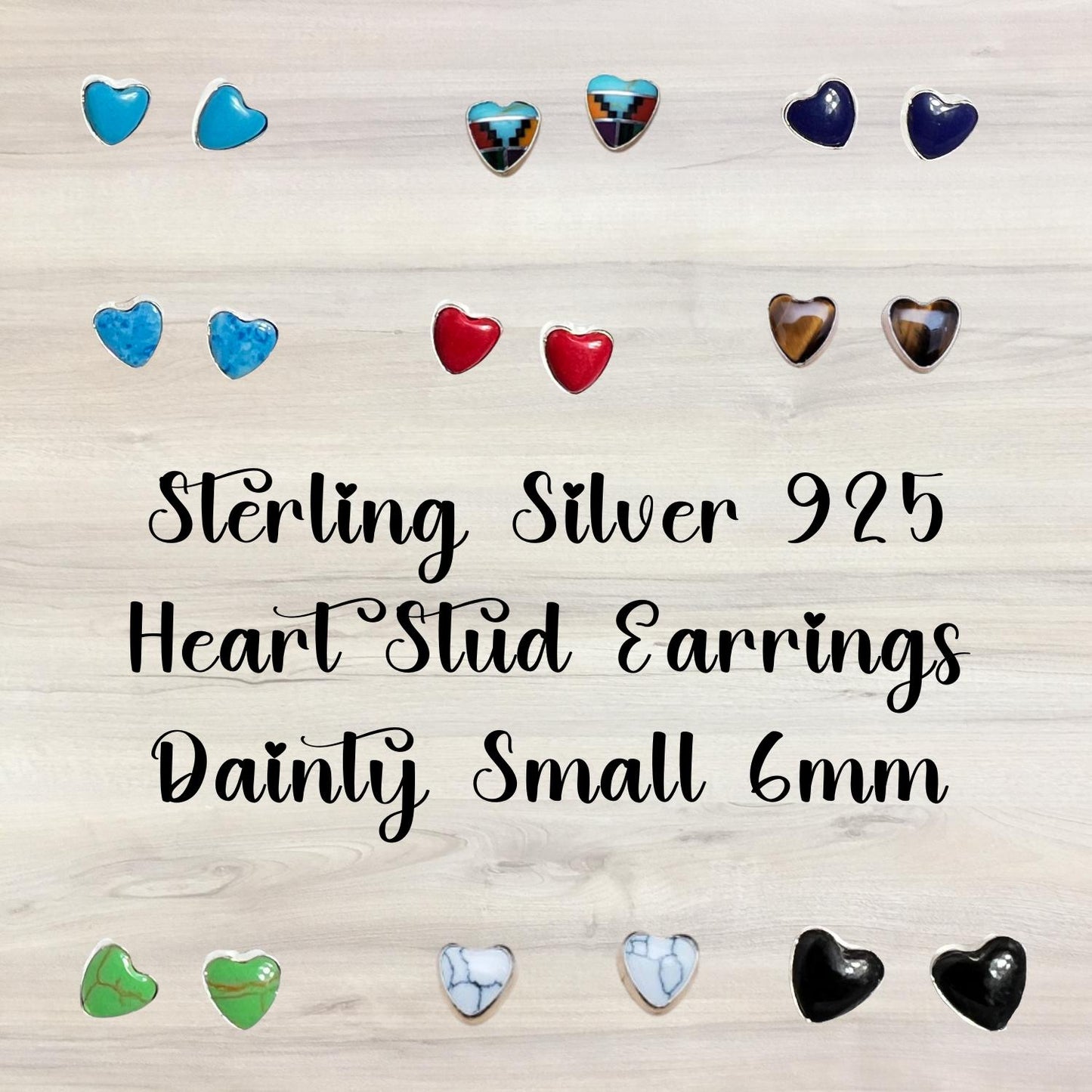 Dainty Heart Earrings, Small Stud Earrings, Sterling Silver Post Earrings - Jade Bear Gems 