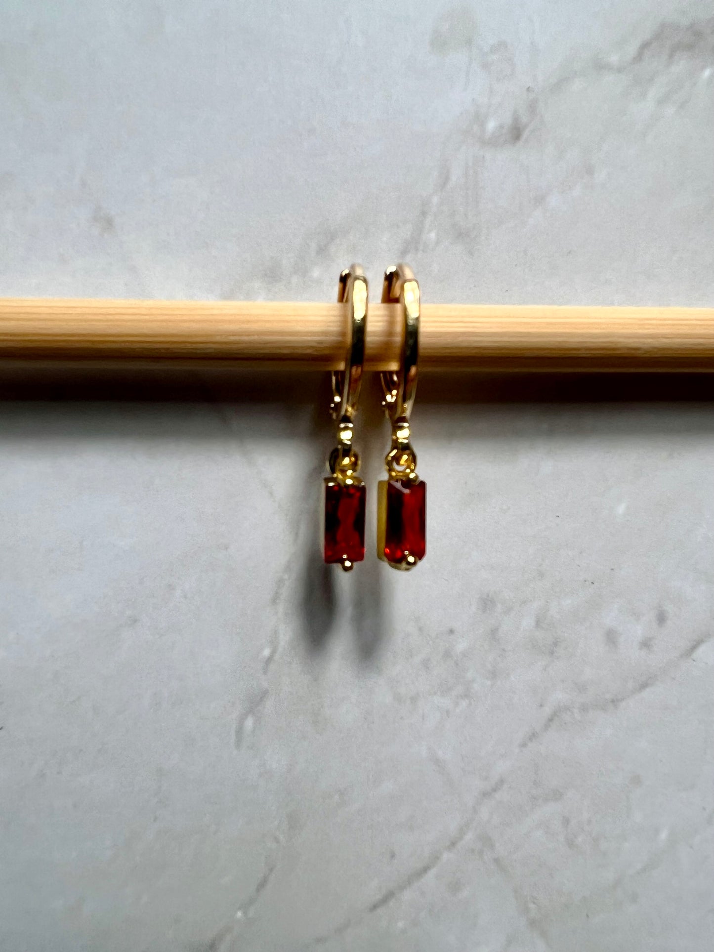 Dainty Huggie Earrings, Gold Gemstone Hoops, Minimalist Birthstone Jewelry, Gold Leverback - Jade Bear Gems 