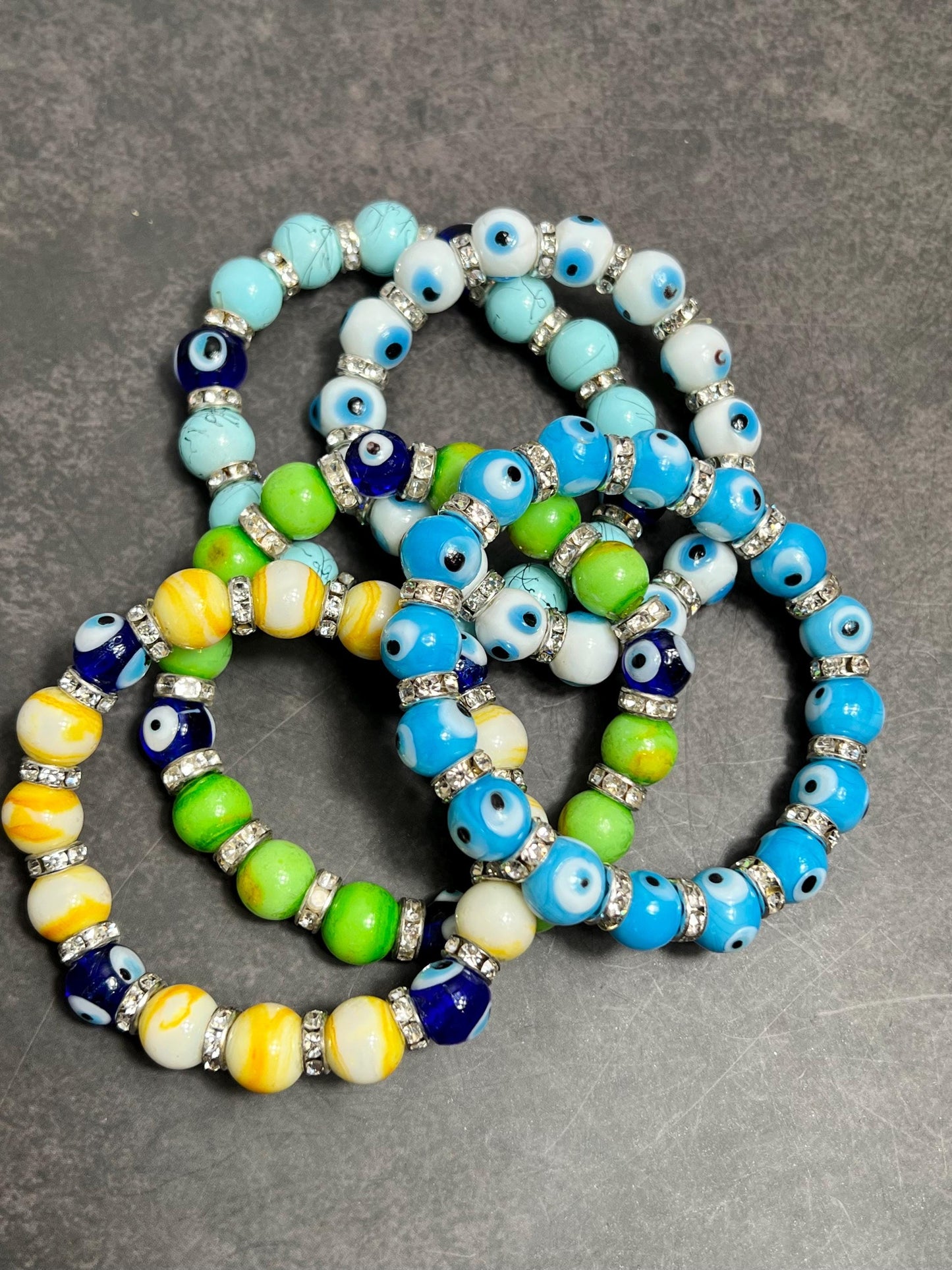 Evil Eye Stretch Bracelet for Protection, Good Luck Evil Eye Bracelet, Gift for Her, Evil Eye Bracelet - Jade Bear Gems 