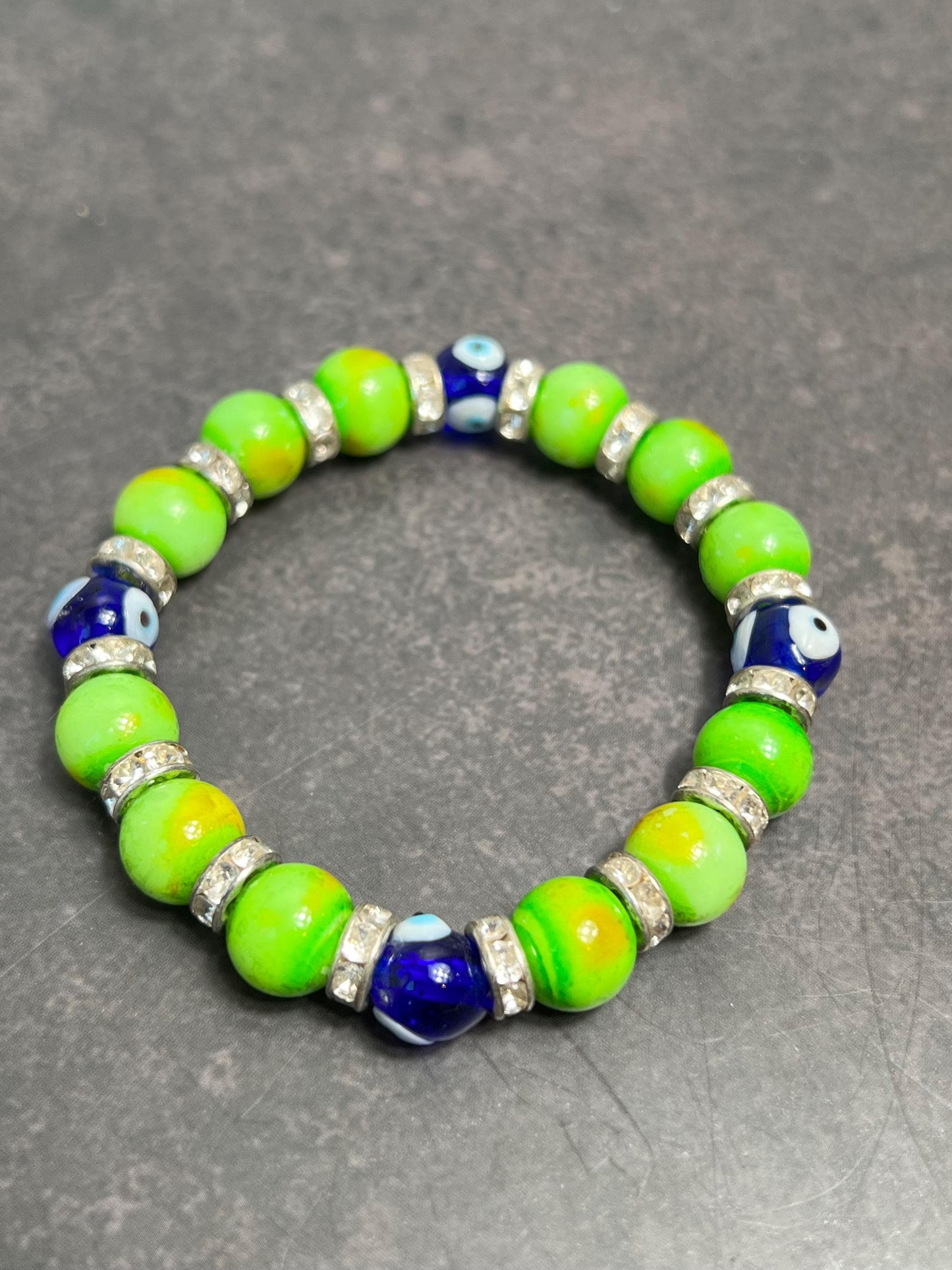 Evil Eye Stretch Bracelet for Protection, Good Luck Evil Eye Bracelet, Gift for Her, Evil Eye Bracelet - Jade Bear Gems 