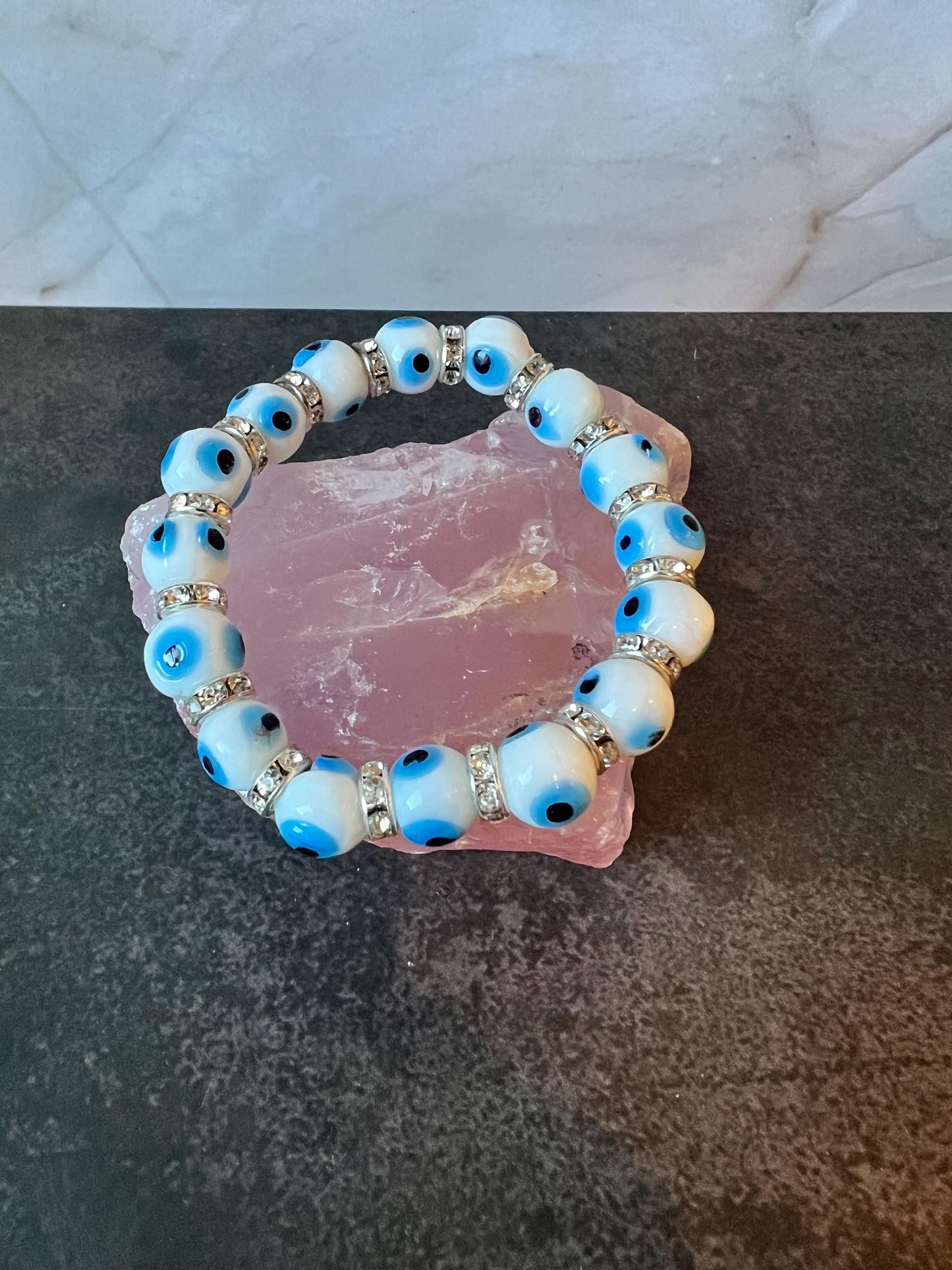 Evil Eye Stretch Bracelet for Protection, Good Luck Evil Eye Bracelet, Gift for Her, Evil Eye Bracelet - Jade Bear Gems 