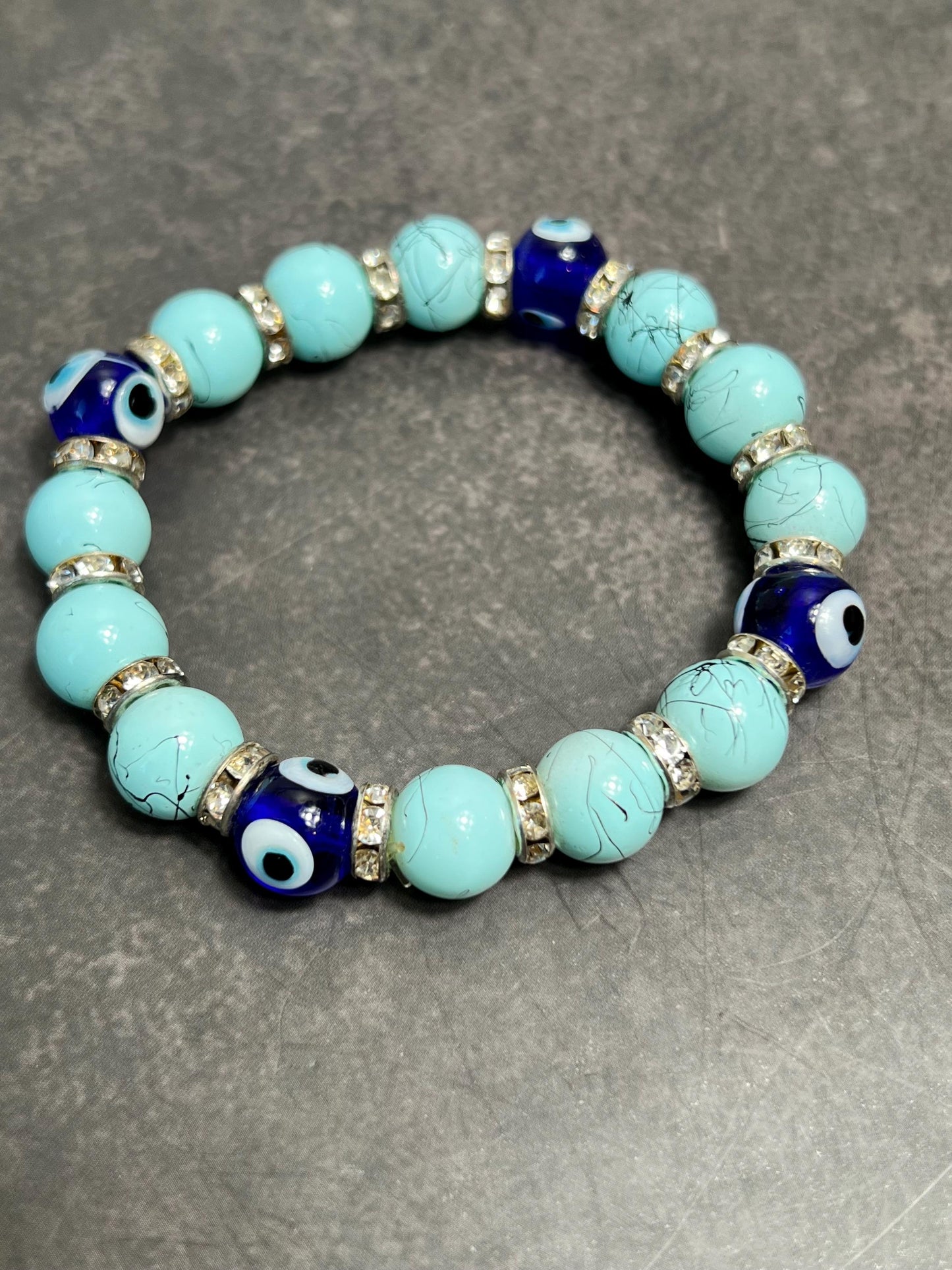 Evil Eye Stretch Bracelet for Protection, Good Luck Evil Eye Bracelet, Gift for Her, Evil Eye Bracelet - Jade Bear Gems 