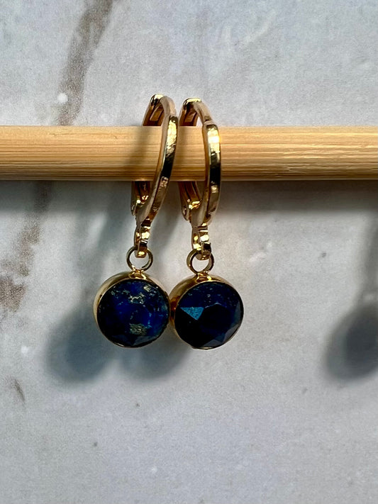 Gold Huggie Hoops, Gemstone Charm Earrings, Cute Huggies, Dainty Hoops, Gold Dainty Hoop Earrings, Leverback Earrings, Handmade Jewelry