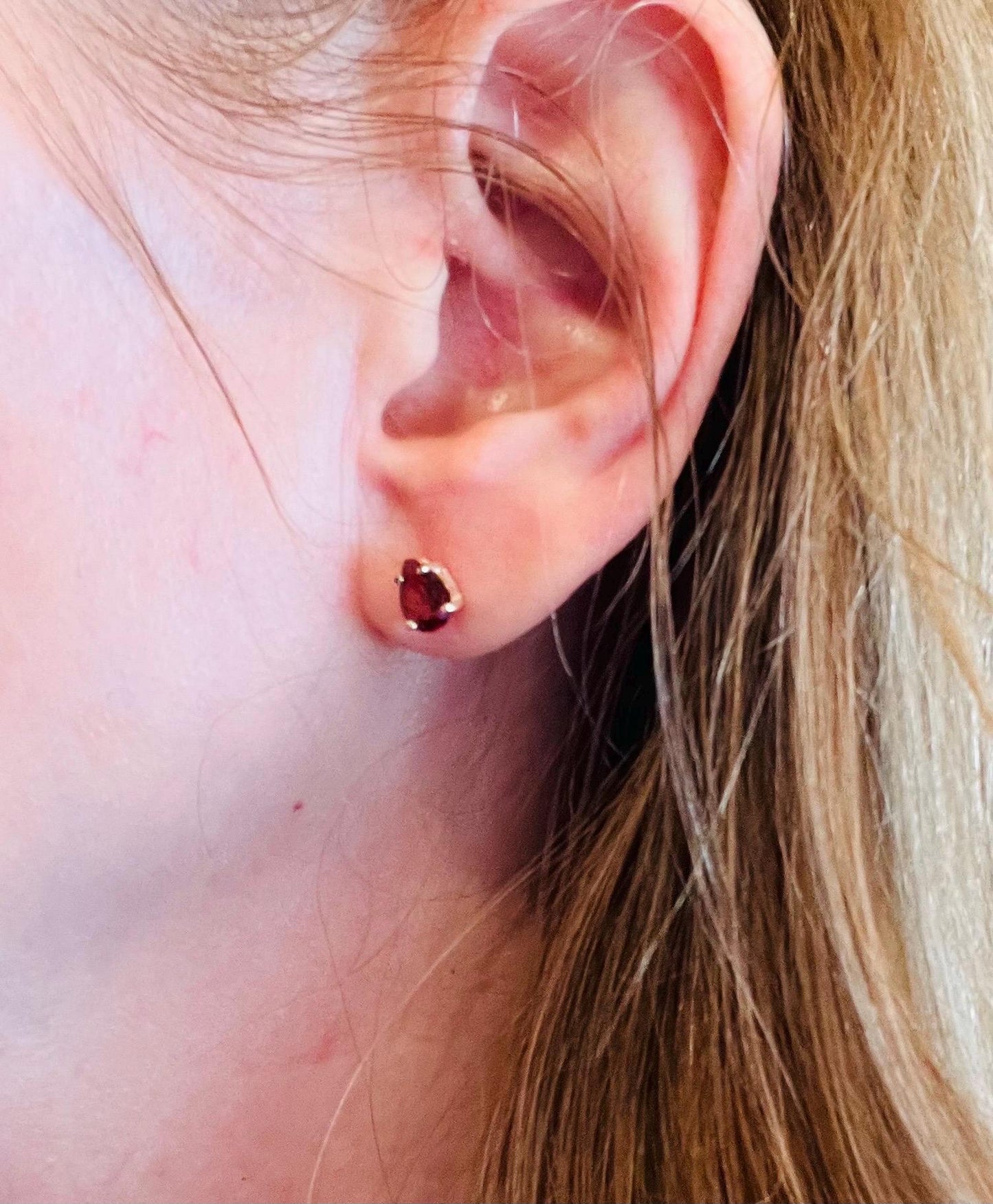 Gemstone Stud Earrings • Birthstone Post Earrings • Natural Gemstones • Birthstone Gift for Her • Bridesmaids Gift • Minimalist Jewelry - Jade Bear Gems 