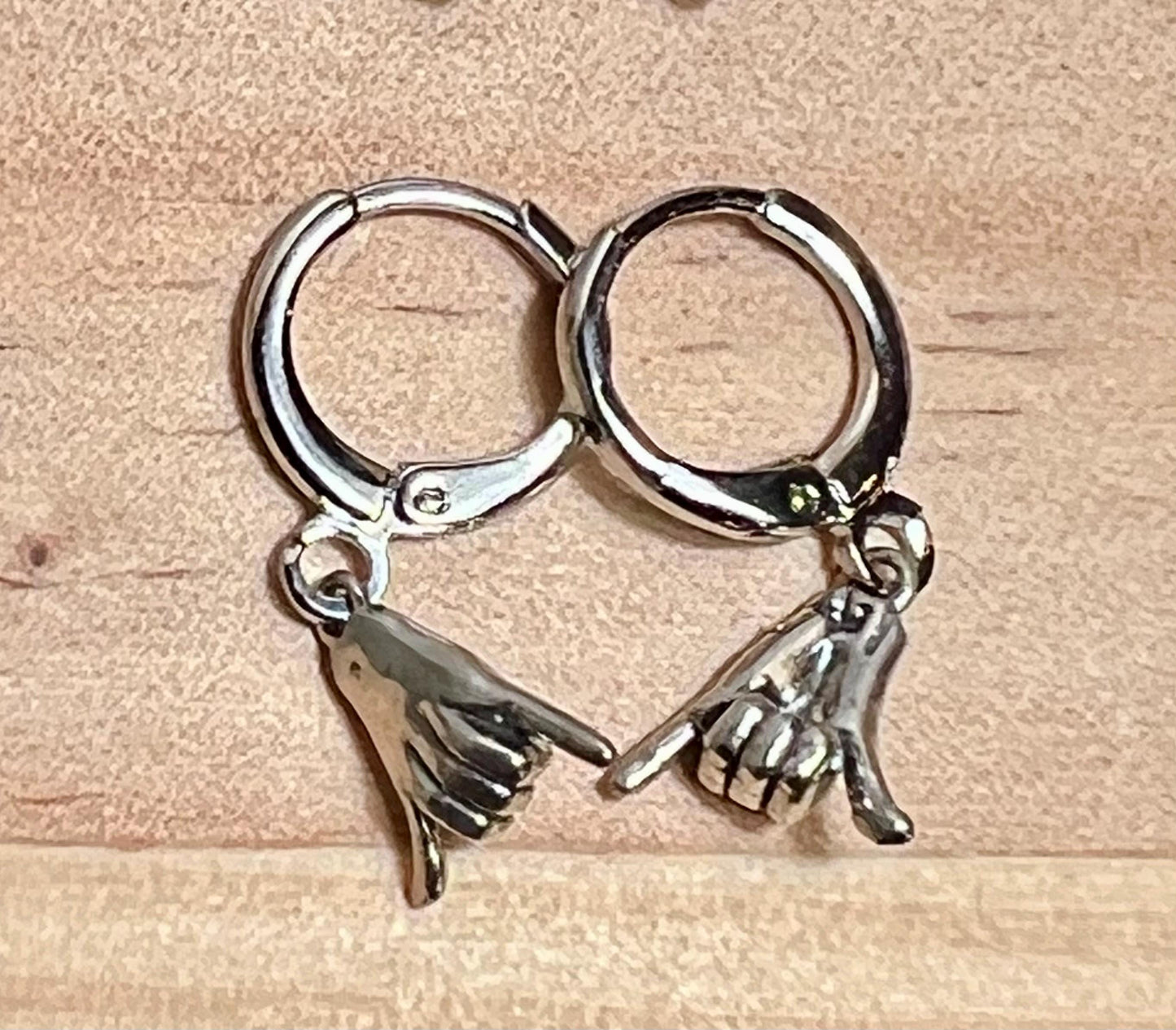 Handmade Fun Huggie Earrings, Huggie Hoops with Charms, Leverback Earrings - Jade Bear Gems 