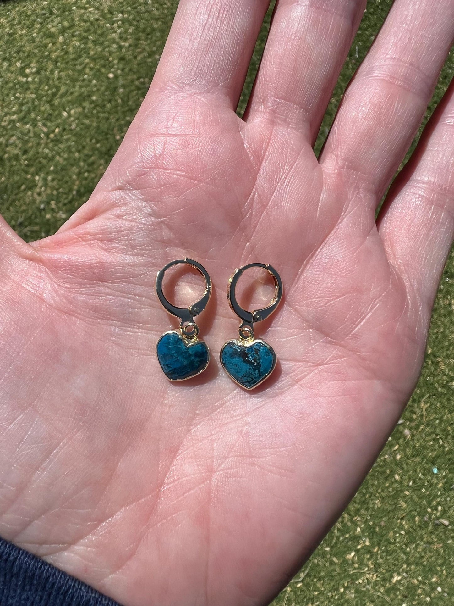 Handmade Huggies, Gold Huggie Hoops with Gemstone Charms, Leverback Earrings - Jade Bear Gems 