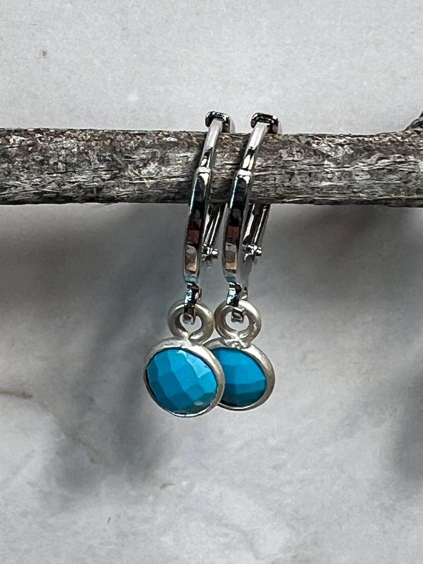 Handmade Huggies, Silver Huggie Hoops with Gemstone Charms, Cute Huggies, Dainty Hoops, Silver Dainty Hoop Earrings, Leverback Earrings - Jade Bear Gems 