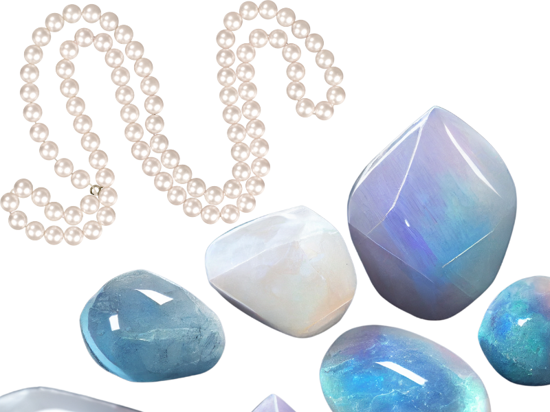 Pearl or Moonstone June Birthstone Jade Bear Gems