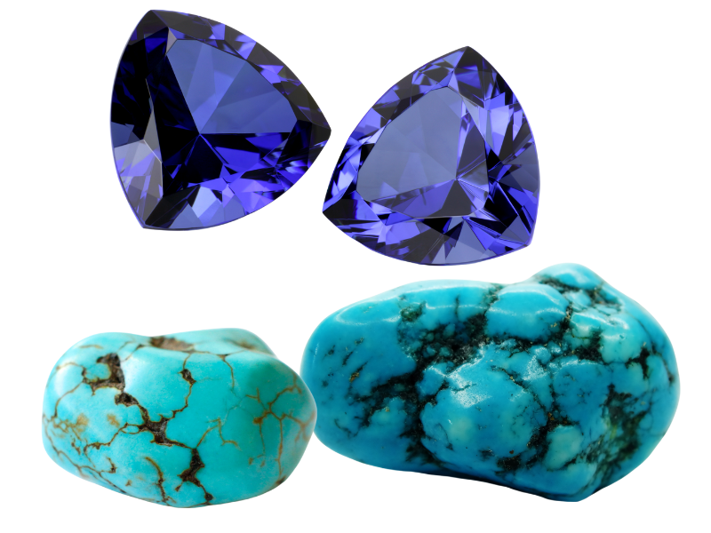 Turquoise or Tanzanite December Birthstone Jade Bear Gems