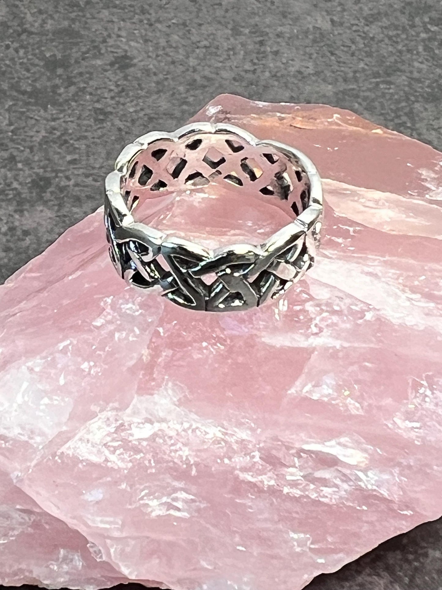 Men's Celtic Ring, Solid 925 Sterling Silver Celtic Pattern Ring, Celtic Knot Ring, Stylish Ring, Wedding Ring, Thumb Ring - Jade Bear Gems 