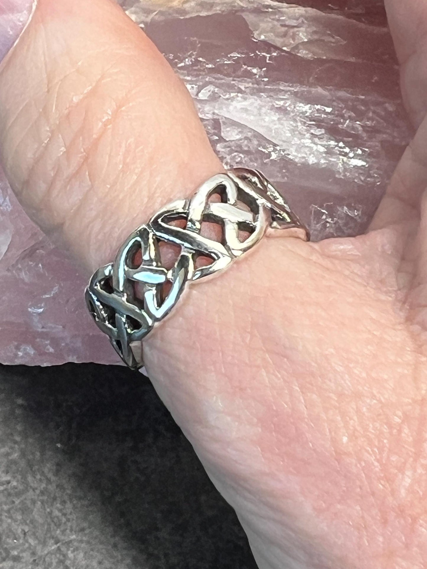 Men's Celtic Ring, Solid 925 Sterling Silver Celtic Pattern Ring, Celtic Knot Ring, Stylish Ring, Wedding Ring, Thumb Ring - Jade Bear Gems 