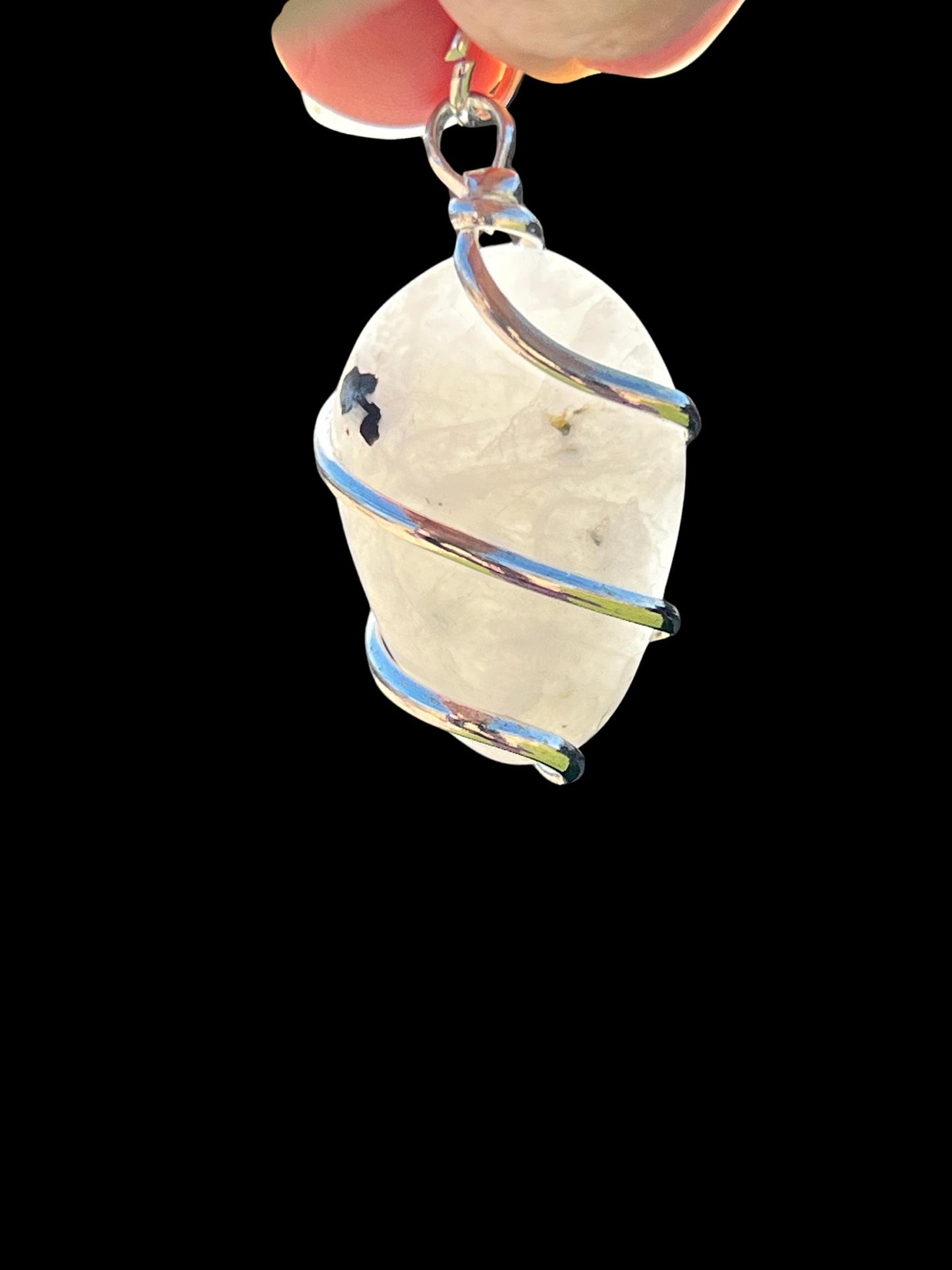 Moonstone Jewelry, Crystals Charm Necklace, Moonstone Crystal, Wire Wrapped Gemstone, Natural Gems, Anti anxiety, Wire wrapped - Jade Bear Gems 