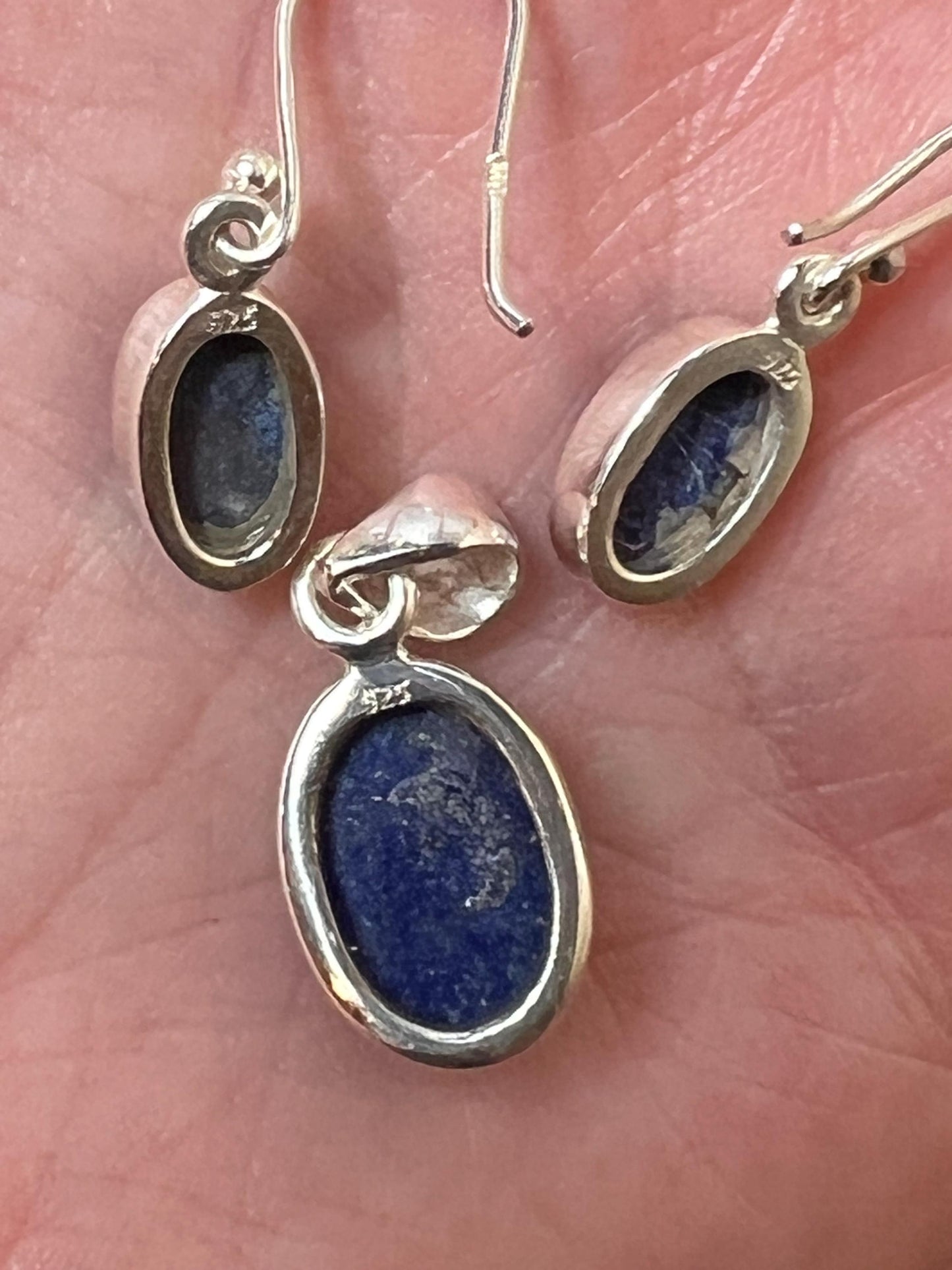Natural Gemstone Pendant and Earrings Jewelry Set - Lapis Lazuli, Tiger's Eye, Malachite, Turquoise - Jade Bear Gems 