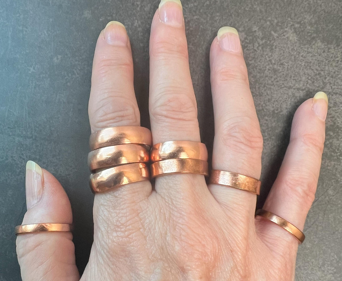 Plain Shiny Copper Band - Copper Ring - Ring For Him - Ring For Her - Copper Jewelry- Plain Band Copper Ring - Unisex - Jade Bear Gems 